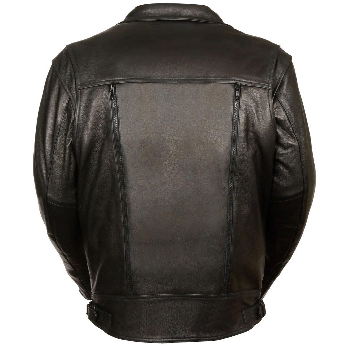 Milwaukee Leather Mens Leather Motorcycle Jacket with Utility Pockets and Gun Pockets (Small)