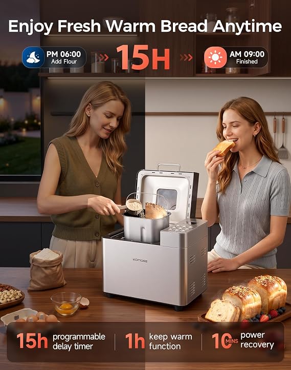 Bread Maker Machine Stainless Steel 25 Programmes with Gluten Free