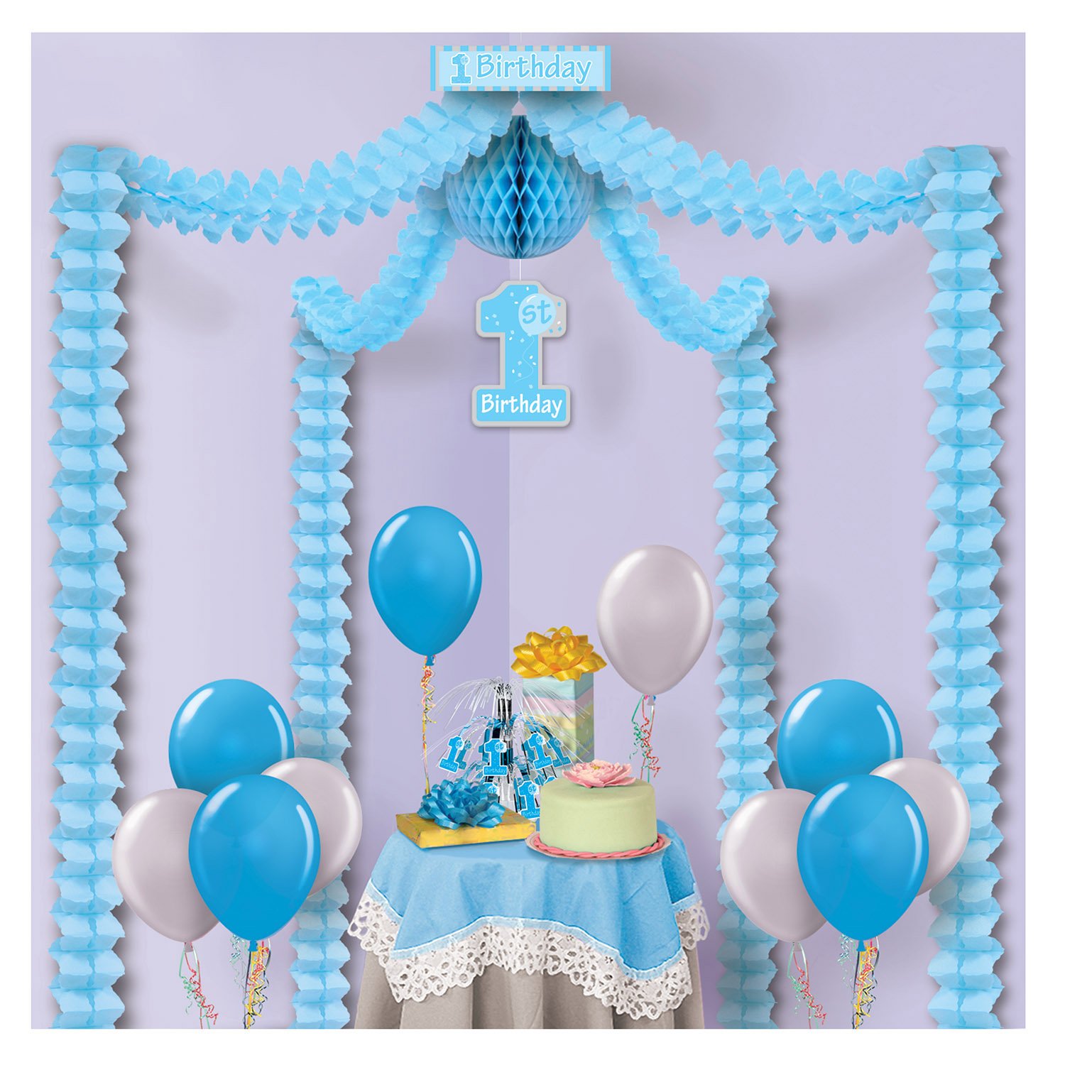 Auvent de fête Beistle 1er anniversaire en carton pour décoration