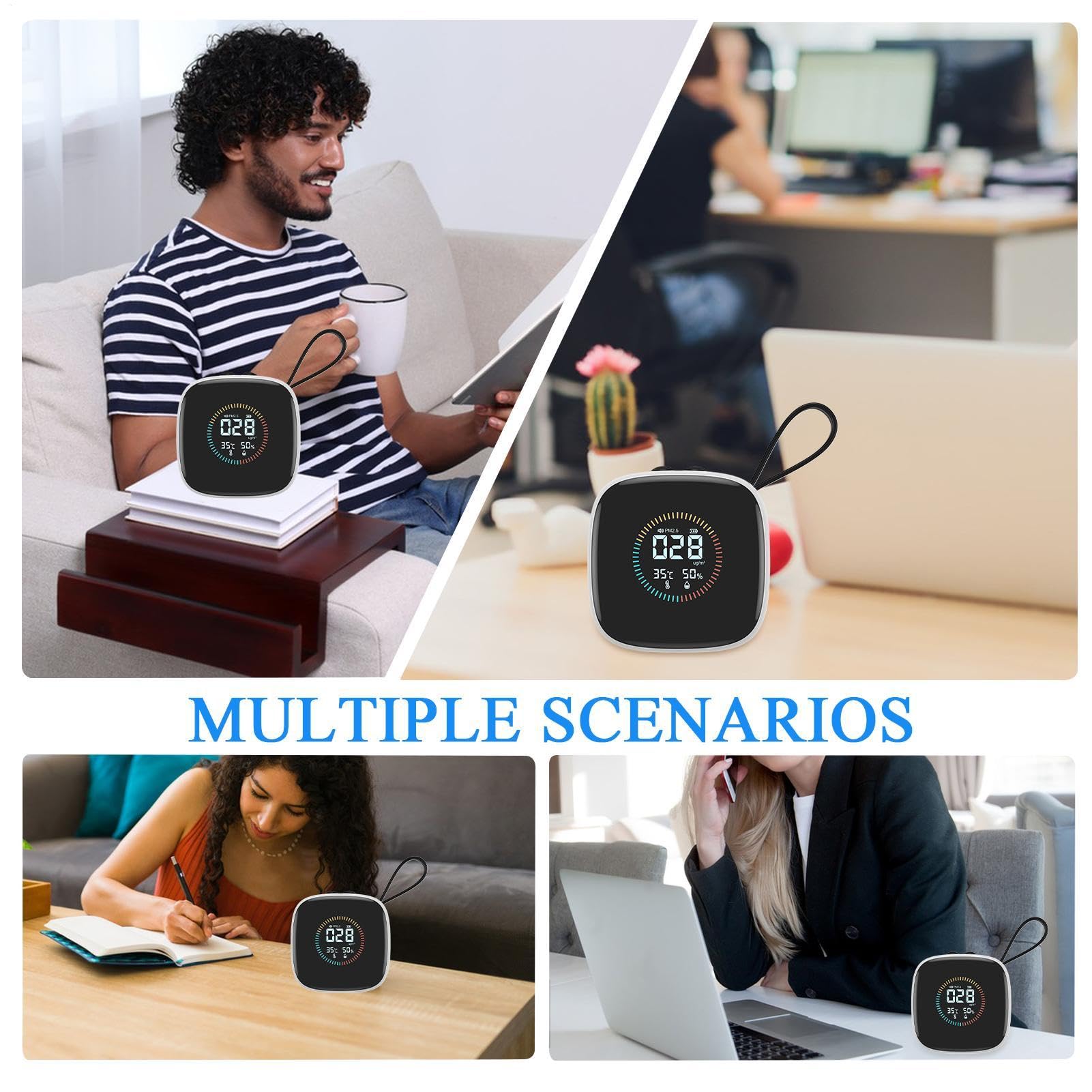Misuratore Di Qualità 'Aria Portatile Misuratore Multiuso a Qualità 'Aria | Monitor Tester Domestico Multiuso per Camera da , Cucina, Ristoranti, Uffici, Scuole
