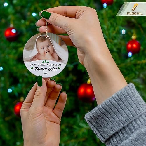 Miniatura 17 de FLOCHIL Adorno familiar personalizado para árbol de Navidad, adorno de Navidad familiar personalizado con foto de nombre, familia de 3, 4, 5 adornos