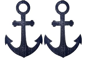 Jetec 2 Pieces Wooden Wall Anchor Shape Decor