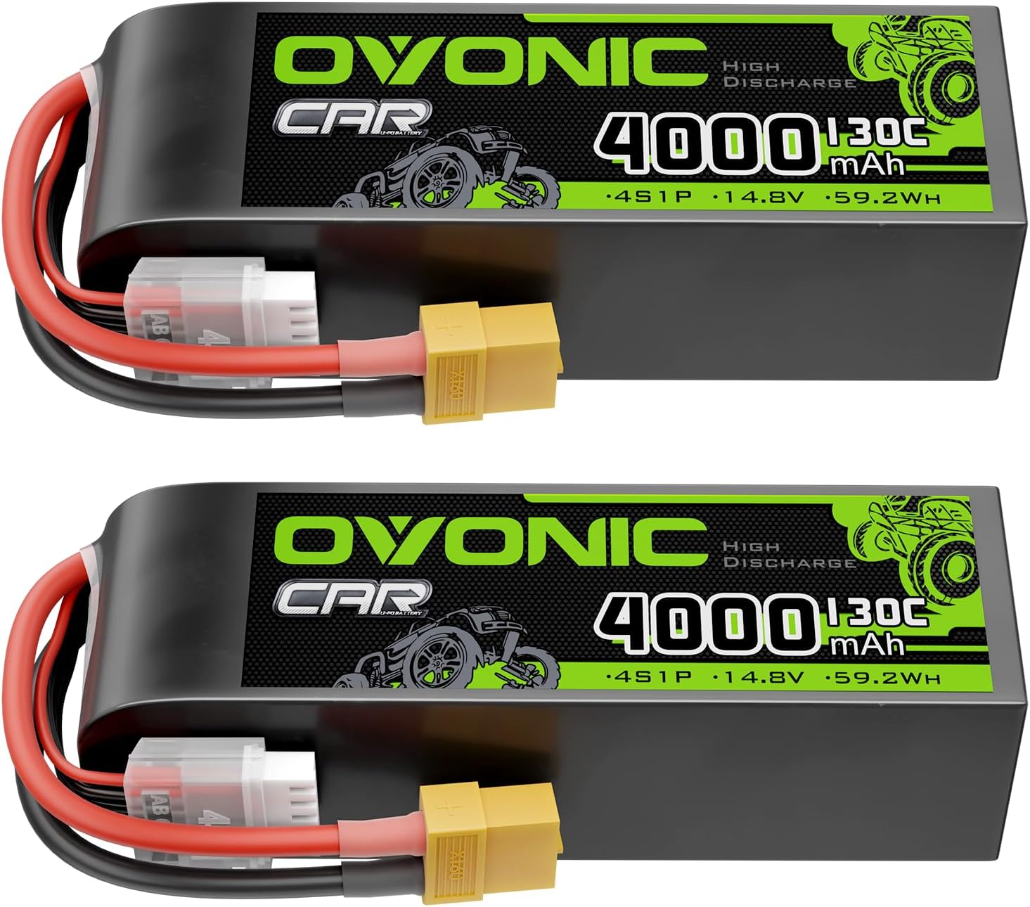 OVONIC 4S LiPo Battery 4000mAh 14.8V 130C RC Battery with XT60 Connector