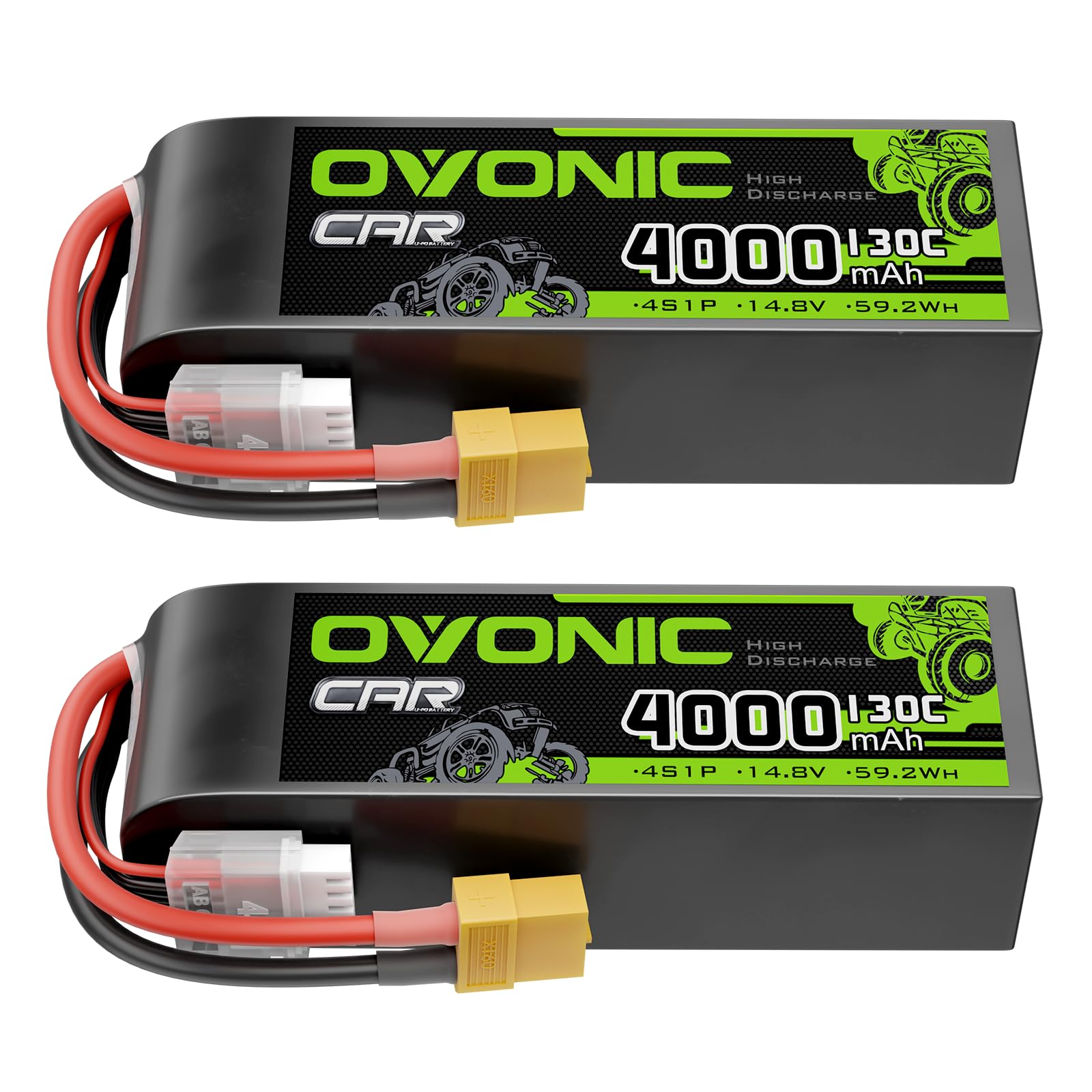 OVONIC 4S LiPo Battery 4000mAh 14.8V 130C RC Battery with XT60 Connector