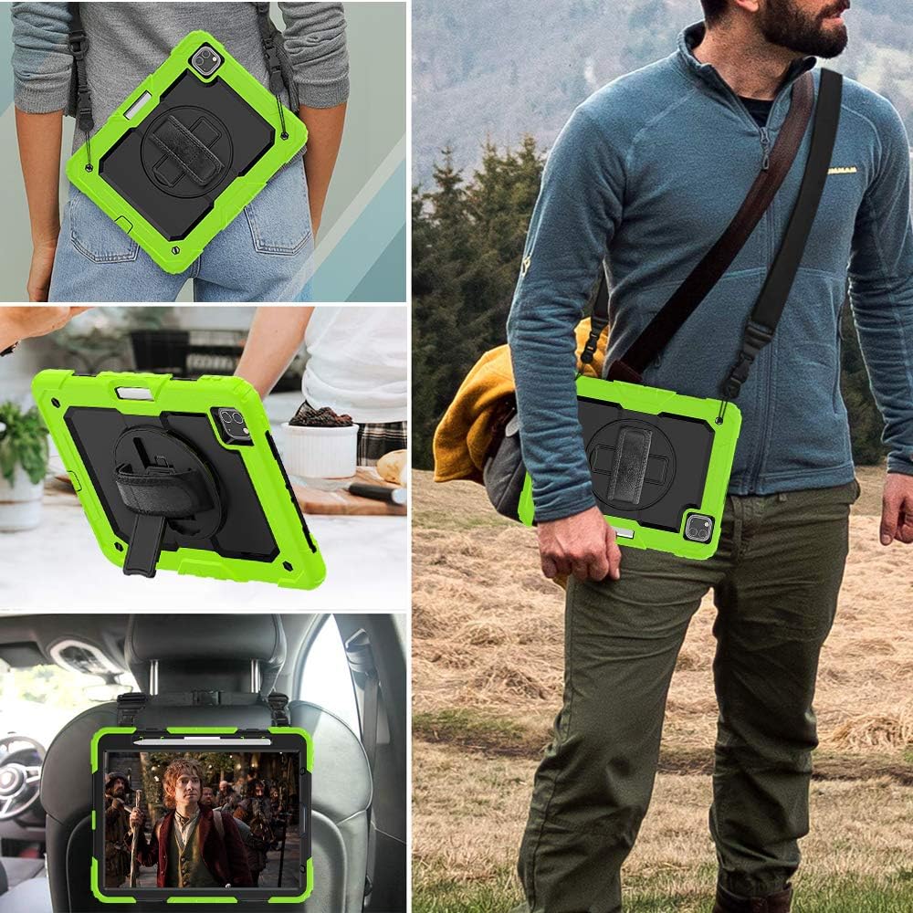 Buу 1 gеt 1 🔥 CASZONE iPad Pro 12.9 4th Generation Case with Pencil Holder , iPad Pro 12.9 3rd Generation Rugged Protective Case with Hand/Shoulder Strap,iPad Pro 12.9 2020 Case Shockproof,Green Gеt Pорulаr оƒƒеr CASZONE iPad Pro 12.9 4th Generation Case with Pencil Holder , iPad Pro 12.9 3rd Generation Rugged Protective Case with Hand/Shoulder Strap,iPad Pro 12.9 2020 Case Shockproof,Green