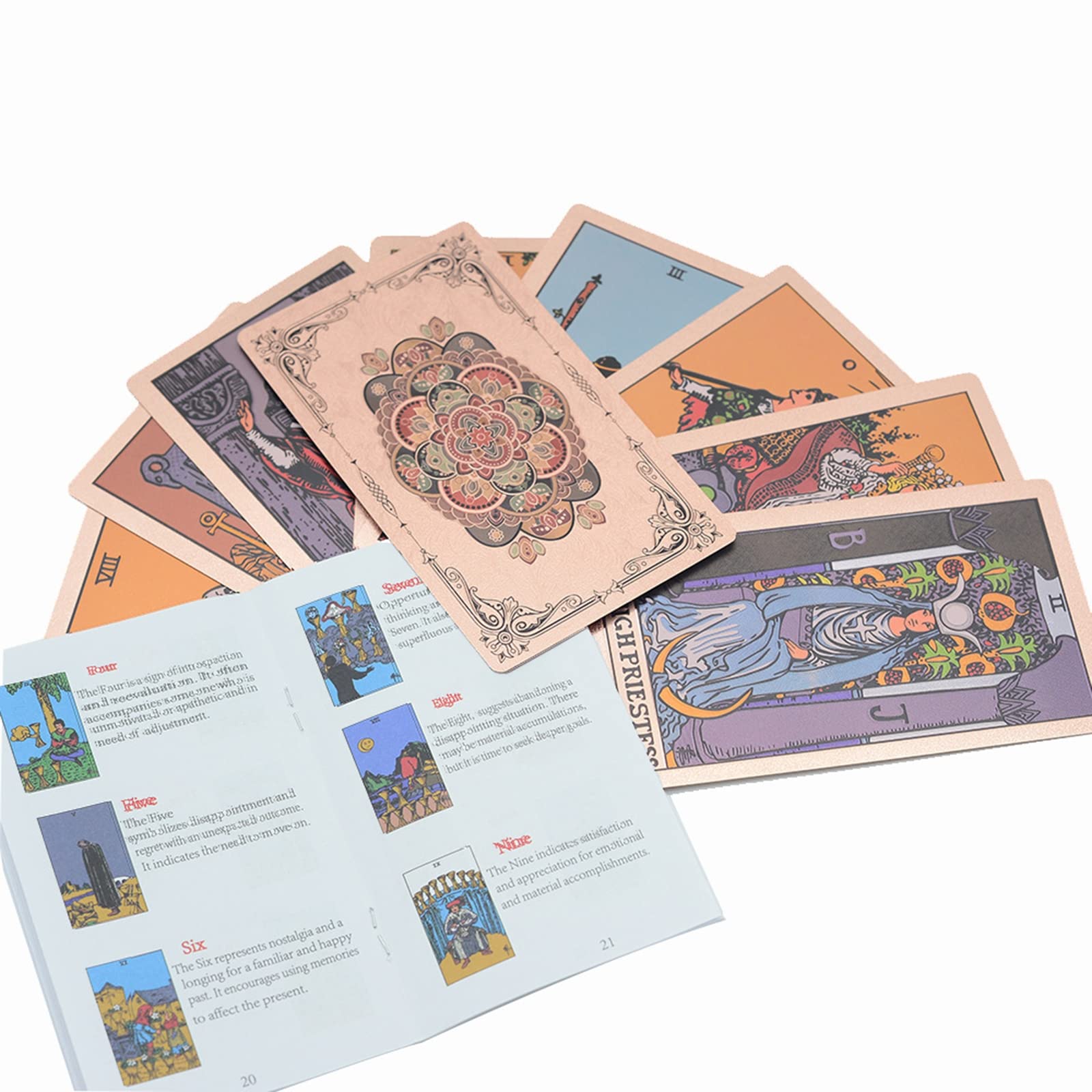 Jeu de cartes de tarot for débutants, jeu de cartes de tarot, jeu de tarot classique avec guide for débutants, cartes de tarot originales en PVC imperméable avec boîte for raconter l'avenir, jeu de di