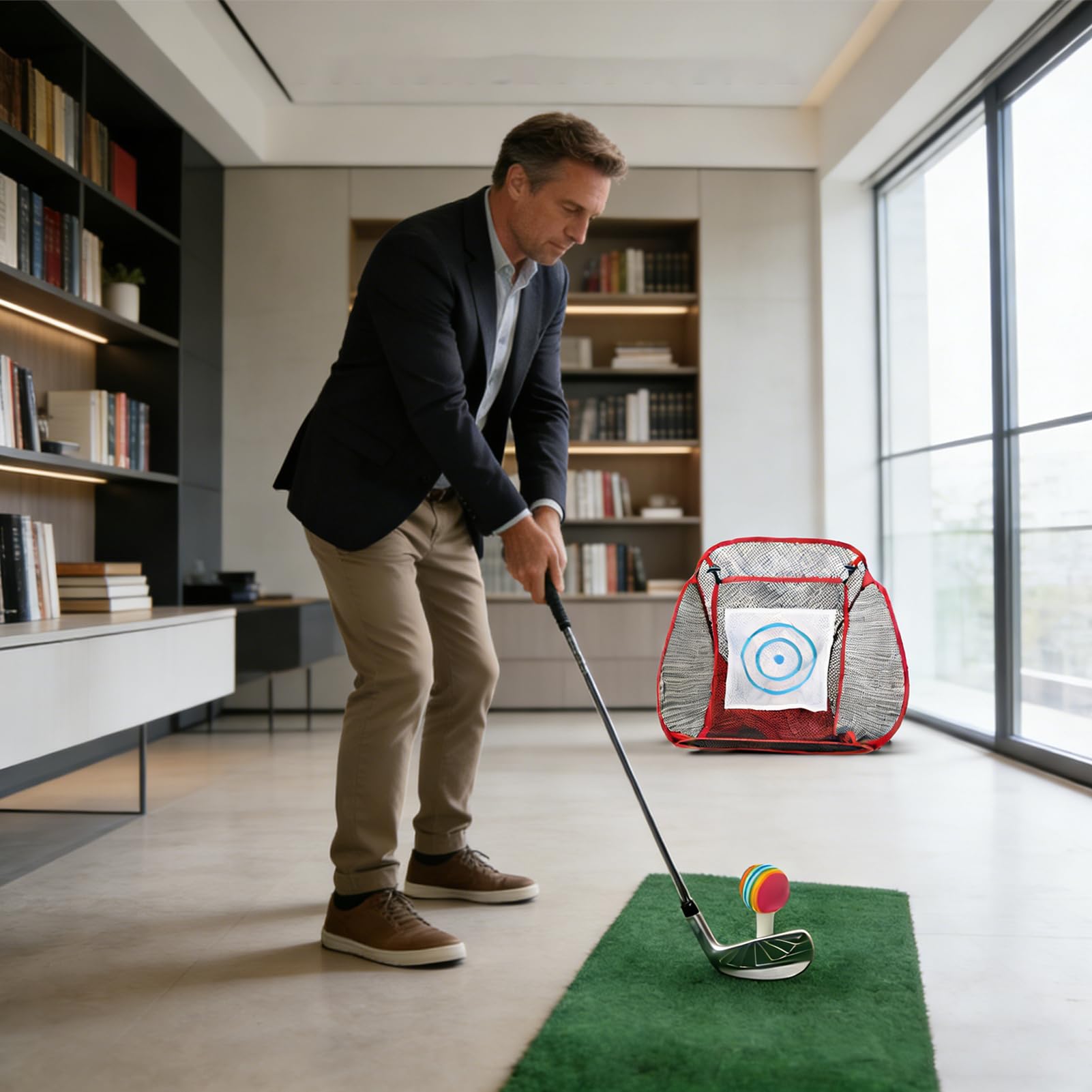 Siatka Do Chipowania Cel Golfowy Składana Pomoc Treningowa Do Ćwiczenia | Akcesoria do Golfa Wewnętrznego z Celem Dla Mężczyzn Początkujących Męża Miłośników Golfa Na Zewnątrz W Domu