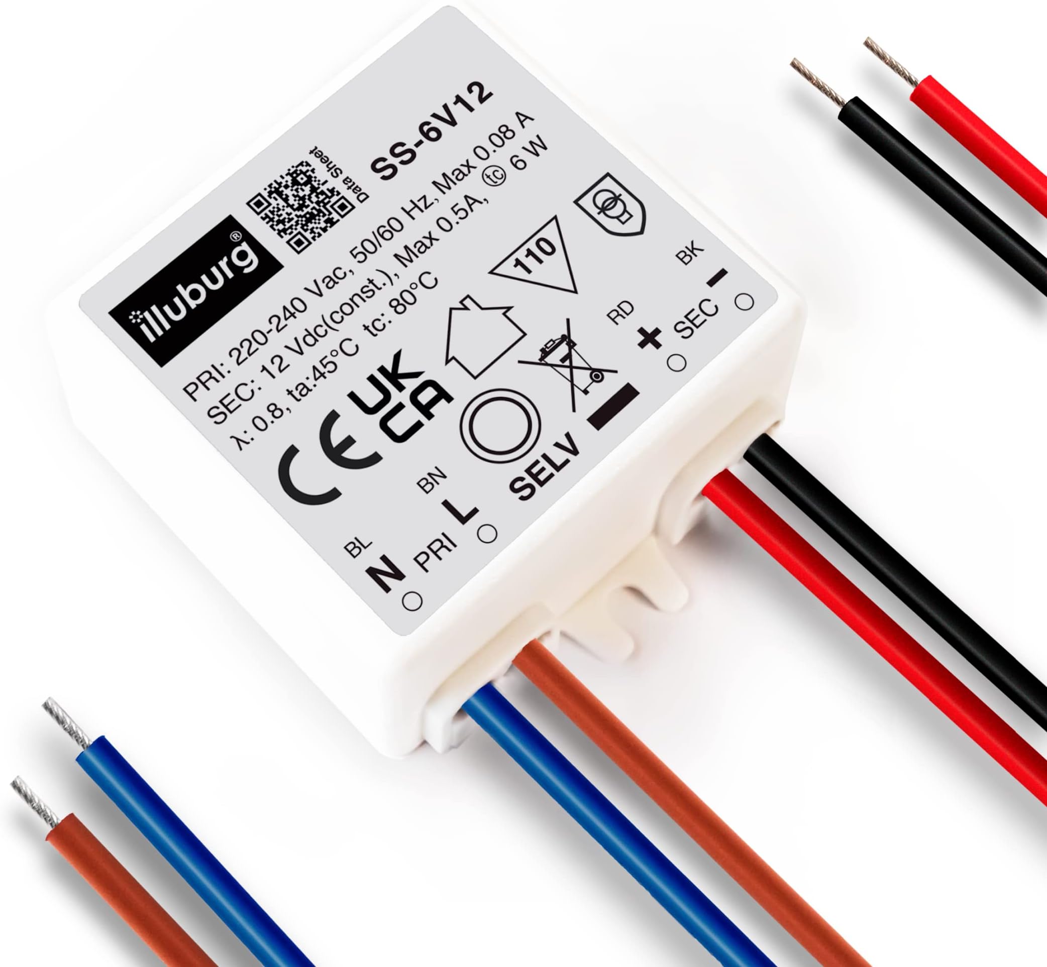 LED Driver 12V 6W Flickerfree Compact 52x43x21mm for LED Strip G4 MR11 GU5.3 MR16 Power Supply Transformer