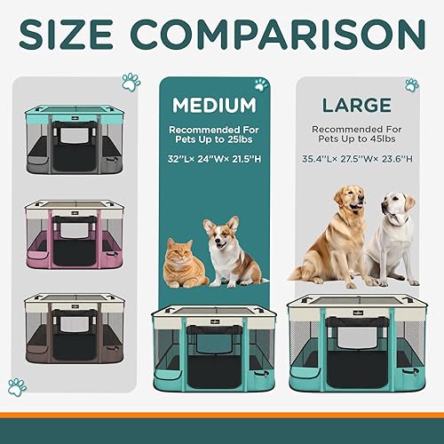 Miniatura 7 de Corralito plegable para mascotas, impermeable, portátil, para mascotas, gatos, perros, perreras, tienda de campaña para perros pequeños, gatos,