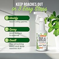 Vista 8 de Mighty Mint Spray repelente de cucarachas con aceite de menta – Asesino natural de cucarachas para uso en interiores y exteriores – Control