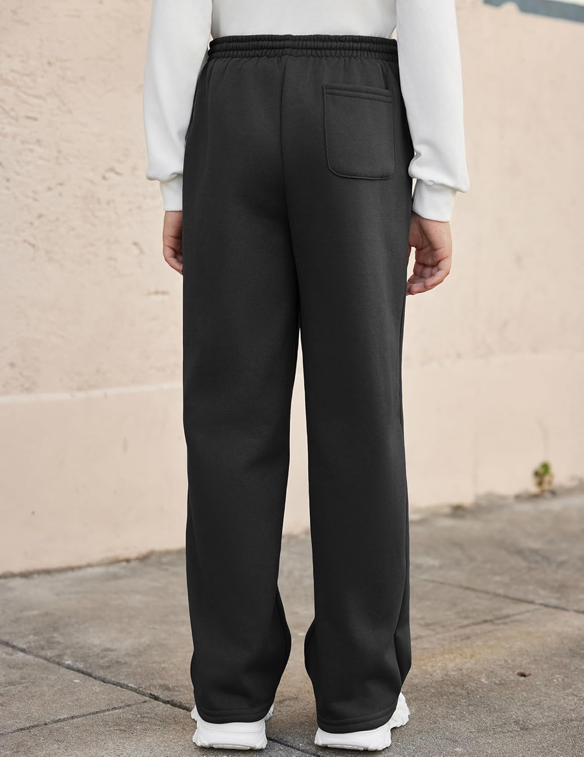 Arshiner Boys Casual Pants Fleece Sweatpants Lightweight Open Bottom Lounge Pants Drawstring Jogger Pants with Pockets - Image 3