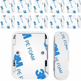 Safe Entry Sensors Replacement Adhesive Strips for SimpliSafe Pre-Cut Replacement Tape for Sensors & Magnets | No Cutting Needed, Residue-Free Removal | Pack of 10 Sensor Pads & 10 Magnetic Pads