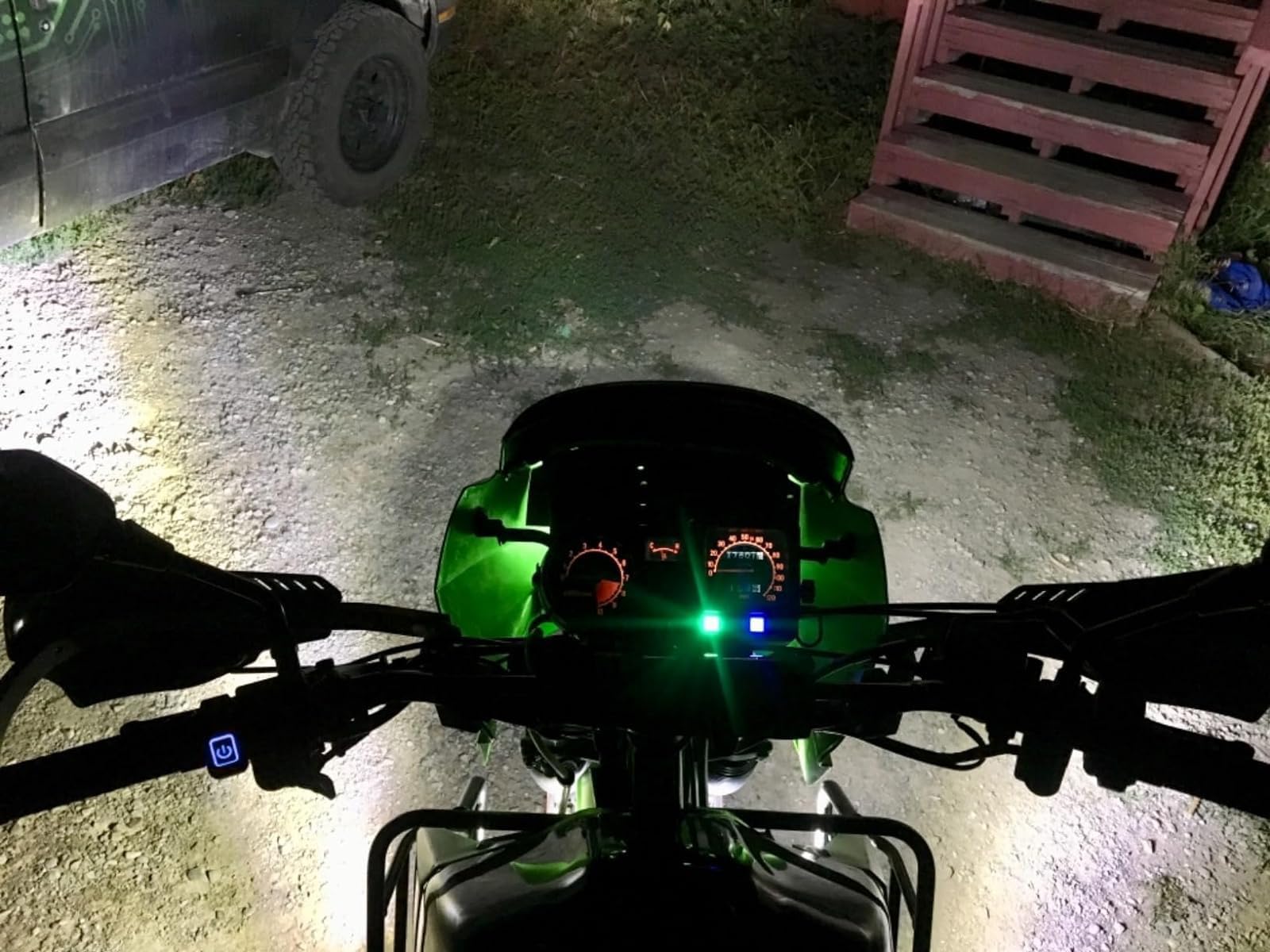Gebildet Interruttori per Manubrio 22mm 7/8" IP65 Impermeabile per ATV Motociclette Biciclette Elettriche LED Blu
