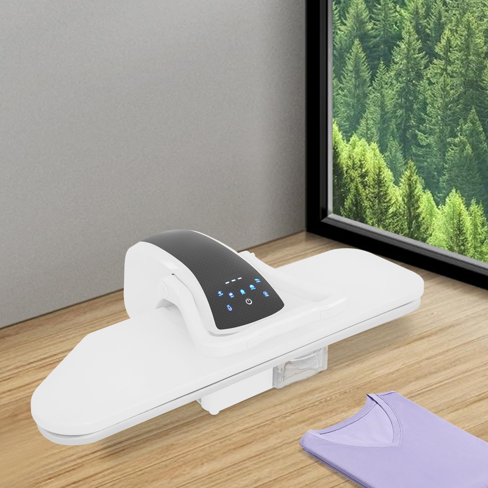 Pressa a vapore intelligente, 2200 W, con 5 programmi di stiratura, nylon, seta, cotone, lino, con intervallo di temperatura di 90 – 200 °C (bianco)