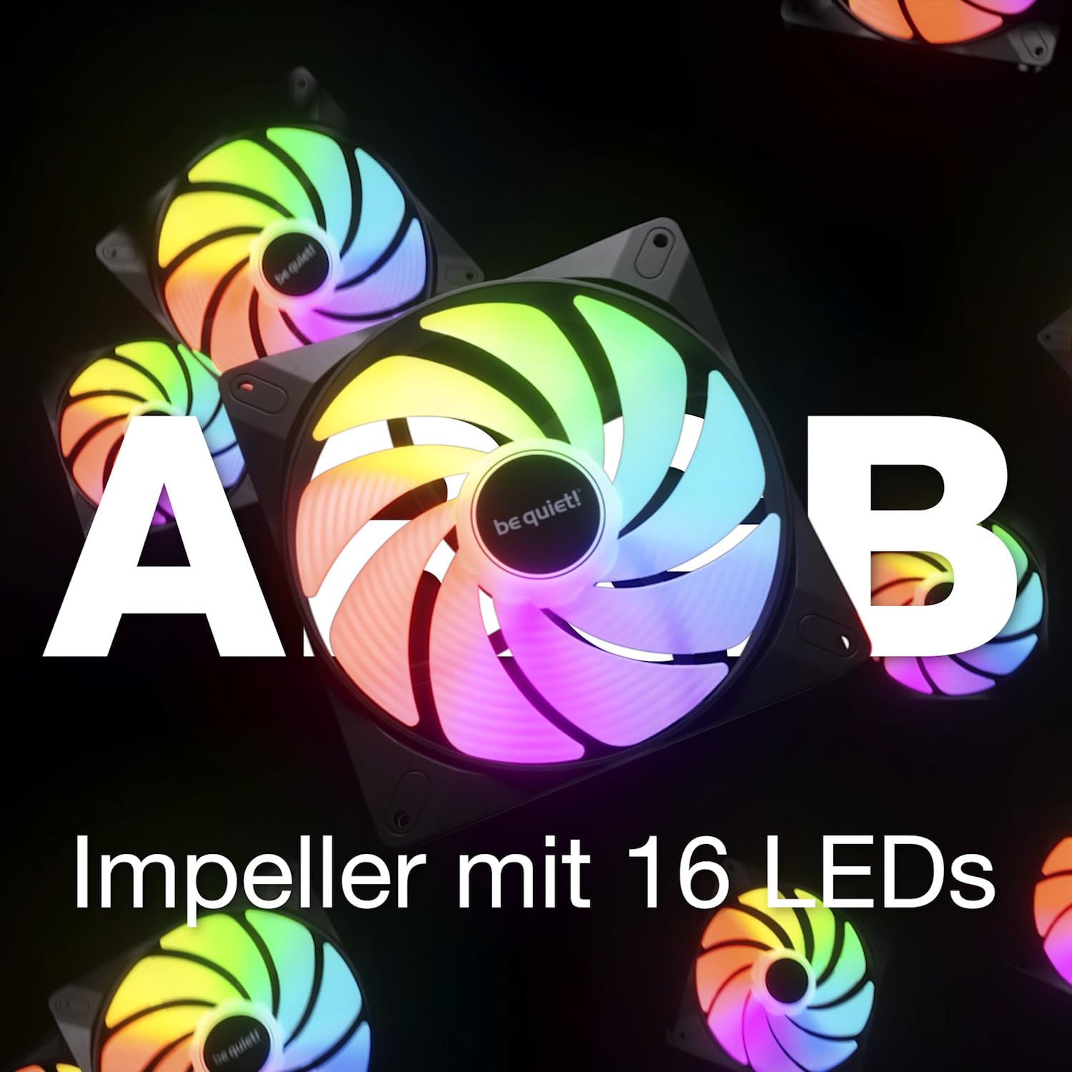 be quiet! Light Wings LX 120mm PWM high-speed Lüfter, Enthält 3 Lüfter, Beleuchteter Hub und mattierte Lüfterblätter, vielzählige Farben und Effekte, ARGB-Kabel mit Möglichkeit zur Reihenschaltung