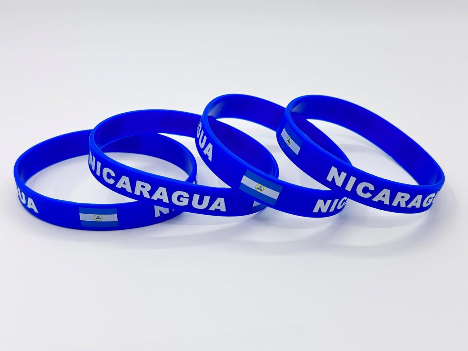 4 Pcs Nicaragua Nicaraguans Country Flag Rubber Bracelets, National Flag Silicone Bracelet, Rubber Wristbands Patriotic Decorations Gift. - Image 3