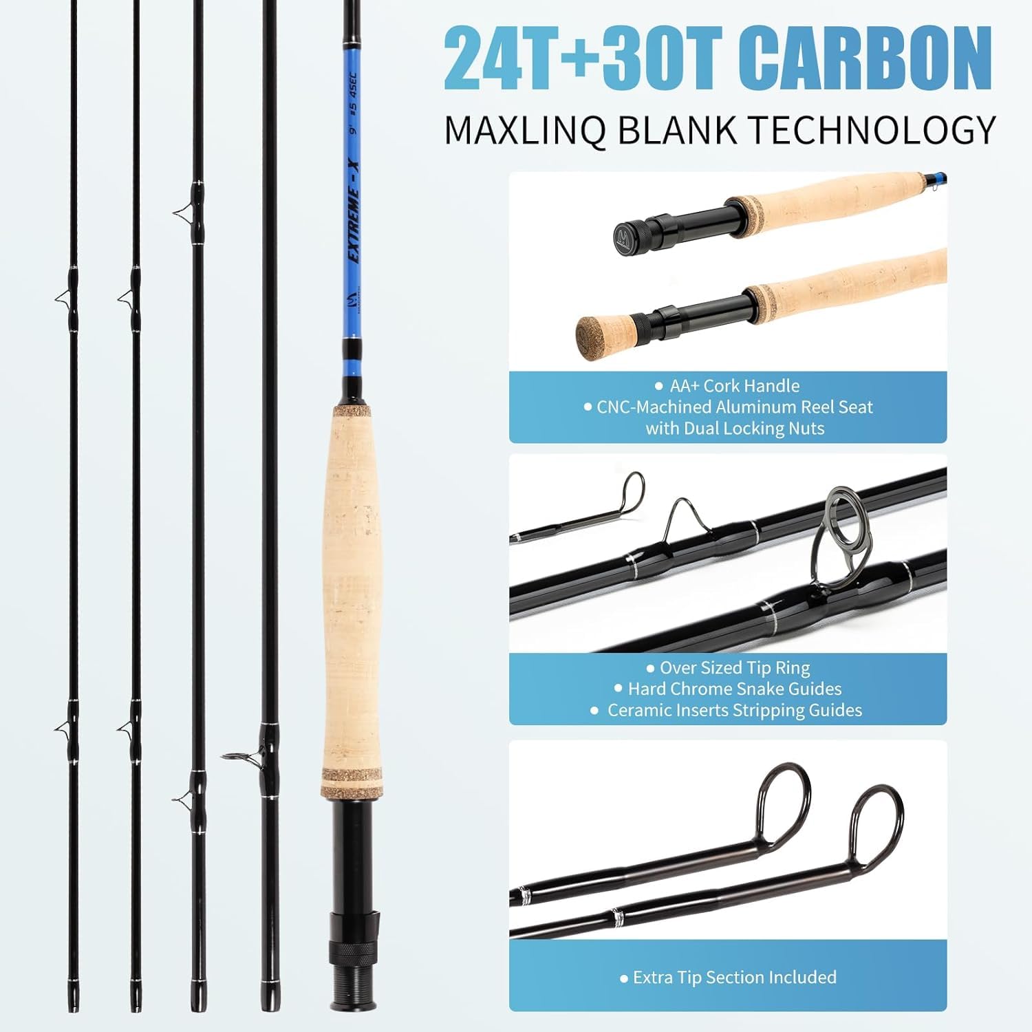 Maximumcatch Extreme-X Fliegenfischer-Kombination aus Rute und Rolle, 3-8wt Combo