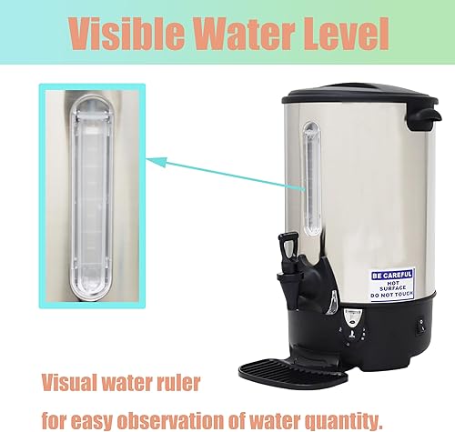 Miniatura 2 de HQHAOTWU 12.9L Hervidor de agua caliente Dispensador de hervir agua Oficina comercial Barril de agua caliente Caldera de agua de acero inoxidable