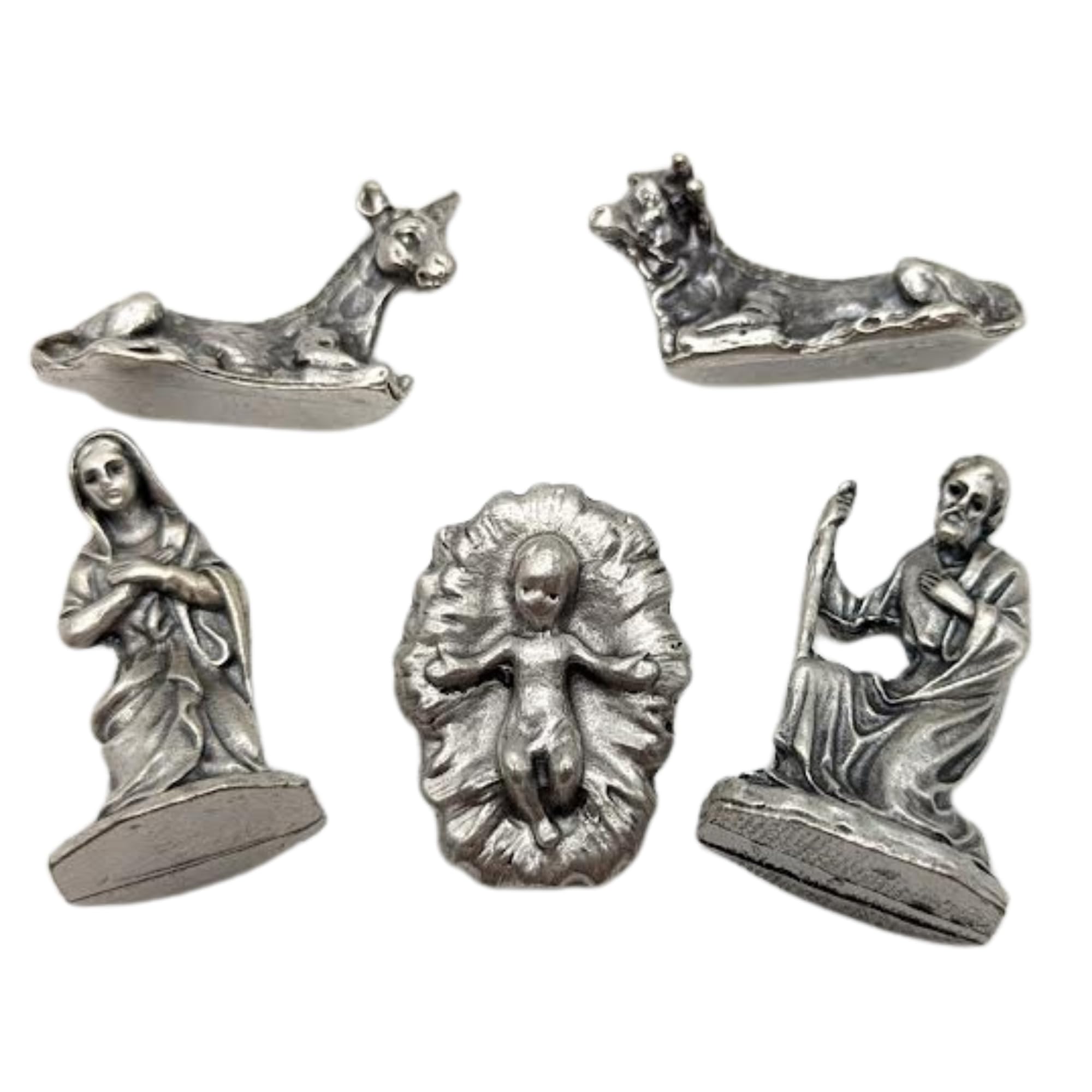 VILLAGE GIFT IMPORTERS Set Presepe Da Tavolo 10 Pezzi – Sacra Famiglia, Re Magi, Pastori E Animali, Altezza Max 20,3 Cm