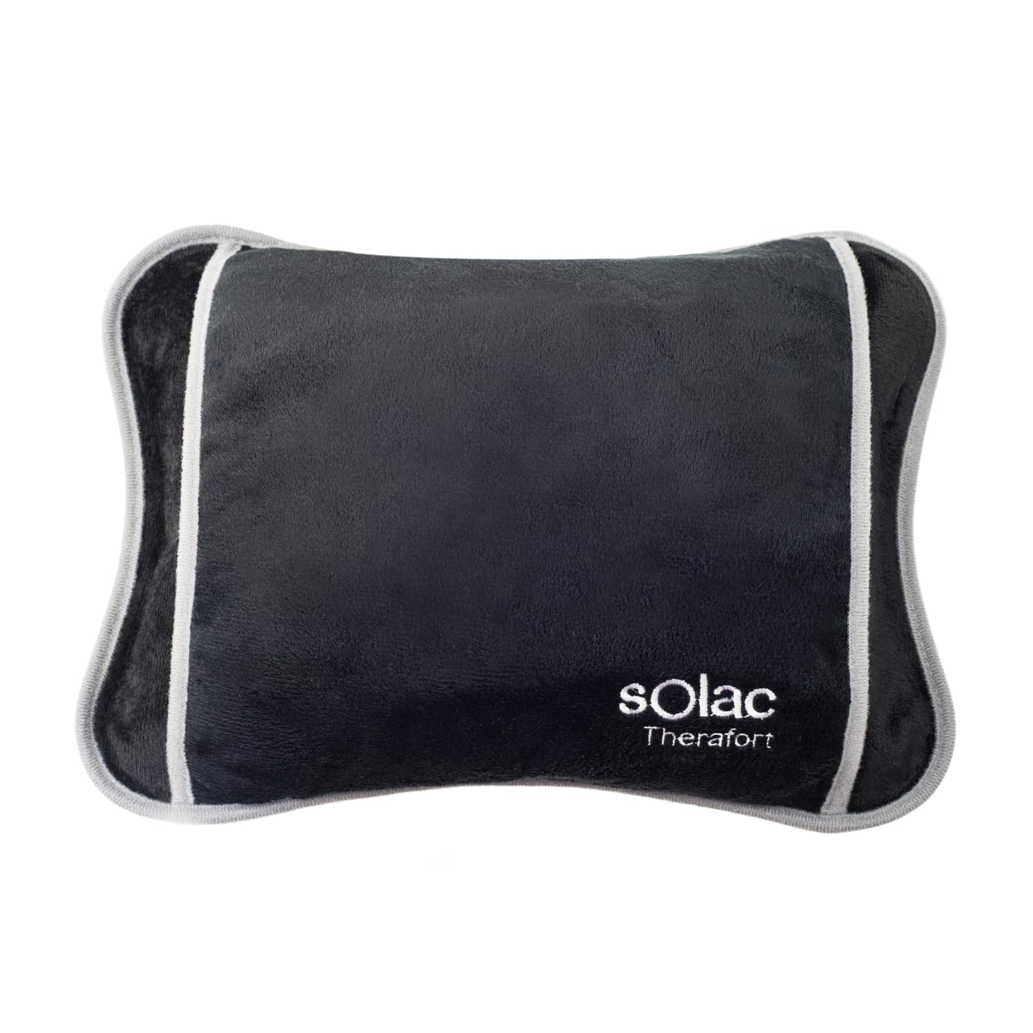 Solac - Bolsa de Agua Caliente Eléctrica CB8981 Caldea, Saco Térmico, 360W, Forma Ergonómica, 120 Min de Autonomía, Conector Extraíble, Tejido Suave y Transpirable, Uso Universal, Negro