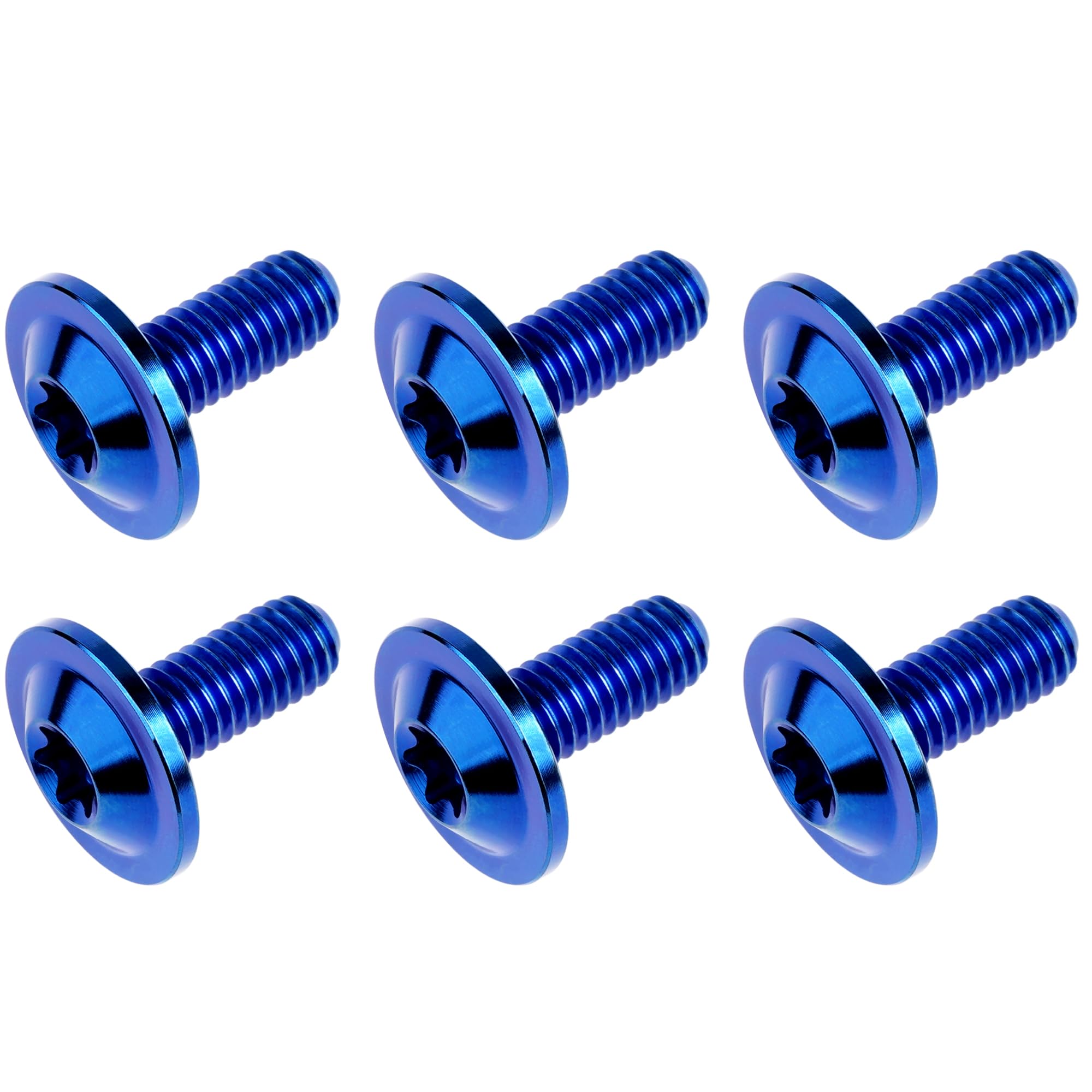 DWAMMEBRS Bolt M6x10 15 20mm Torx Head Screw For Bike Brake Lever Stem Parts Fasteners Pack Of 6(Blue,M6x15mm)