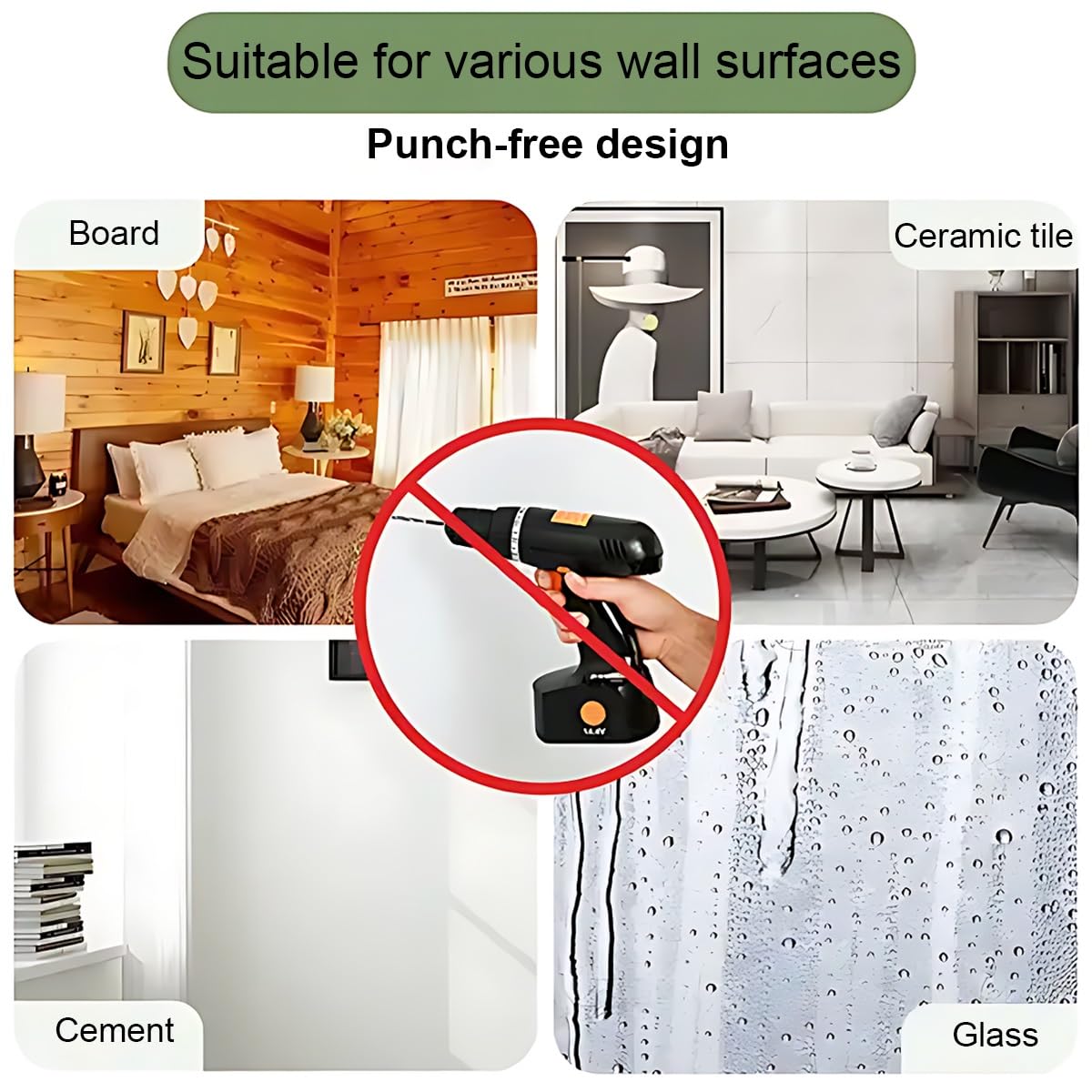 Asta estensibile senza trapano regolabile 240-400 cm, teles Ø32 mm per bagno, armadio e giardino, e facile da installare, nero h