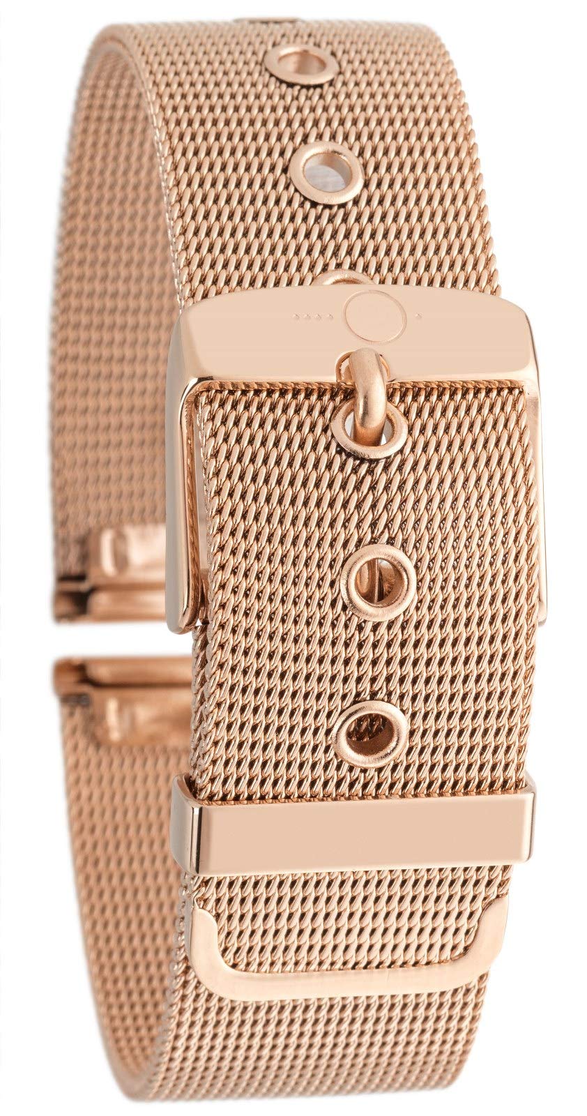 BandOh massives 20mm Edelstahl Milanaise Uhren Armband mit Dornschließe IP Rosé