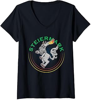 Styria Alps Austria leather trousers Austrian V-Neck T-Shirt