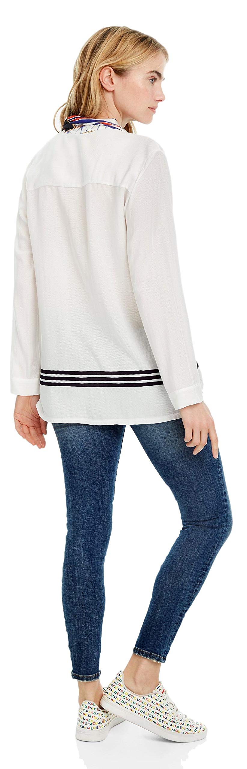 Desigual Blouse Blanche Marine Indira (S)