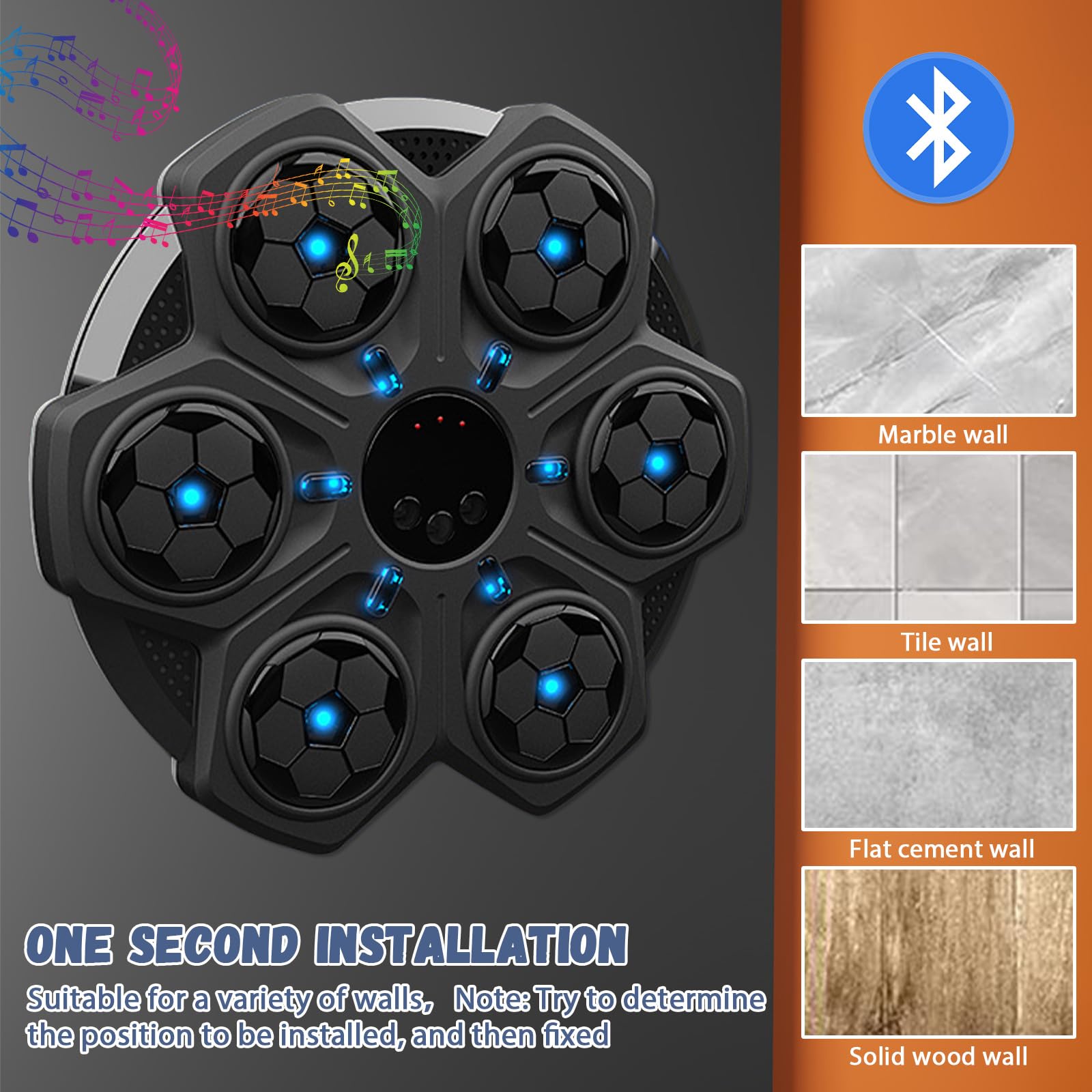 Macchina Da Boxe Musicale 2024 - Con Bluetooth Per Allenamento E Divertimento, Montabile A Parete - Foto 7