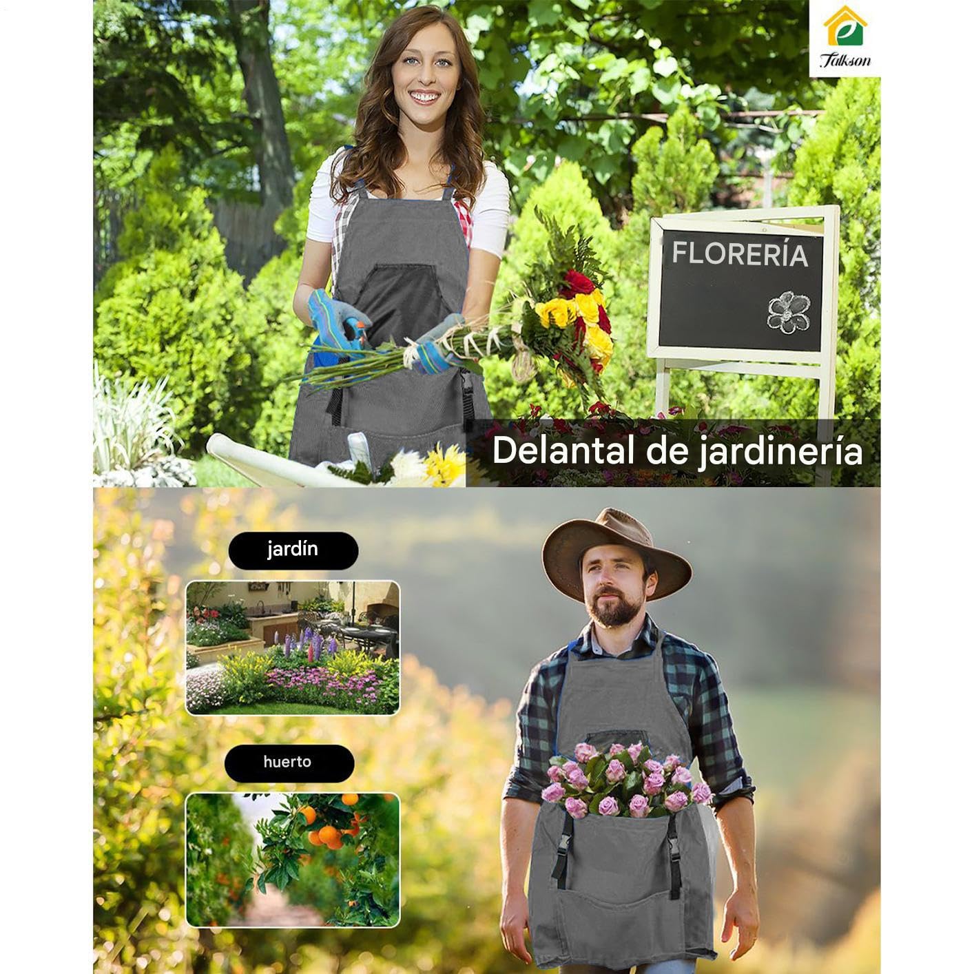 Tablier de jardin avec poches Blouse Imperméable Ajustable Avec Poches