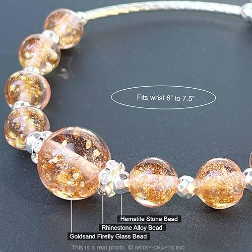 Miniatura 41 de ARTSY Crafts - Pulsera de cuentas de luciérnaga que brillan en la oscuridad para mujer, cuentas de vidrio luminosas, pulseras de cuentas de cristal