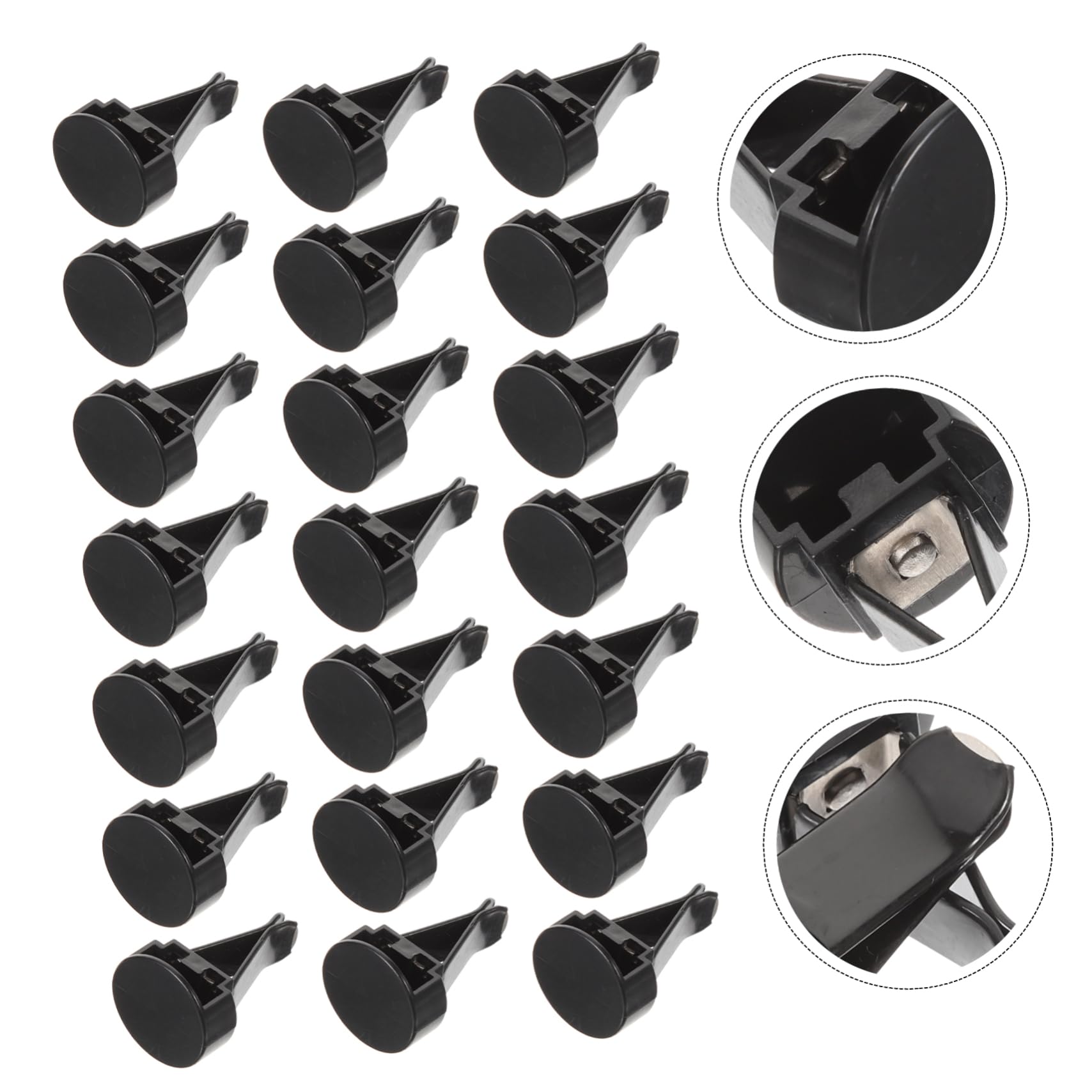 Clip Profumate per Auto 100 Pezzi Plastica, Fermaglio Aria per Diffusore | Nero, Accessori in Gesso Inclusi, Fissaggio Saldo sulla Bocchetta, Design Semplice per Festa Estiva