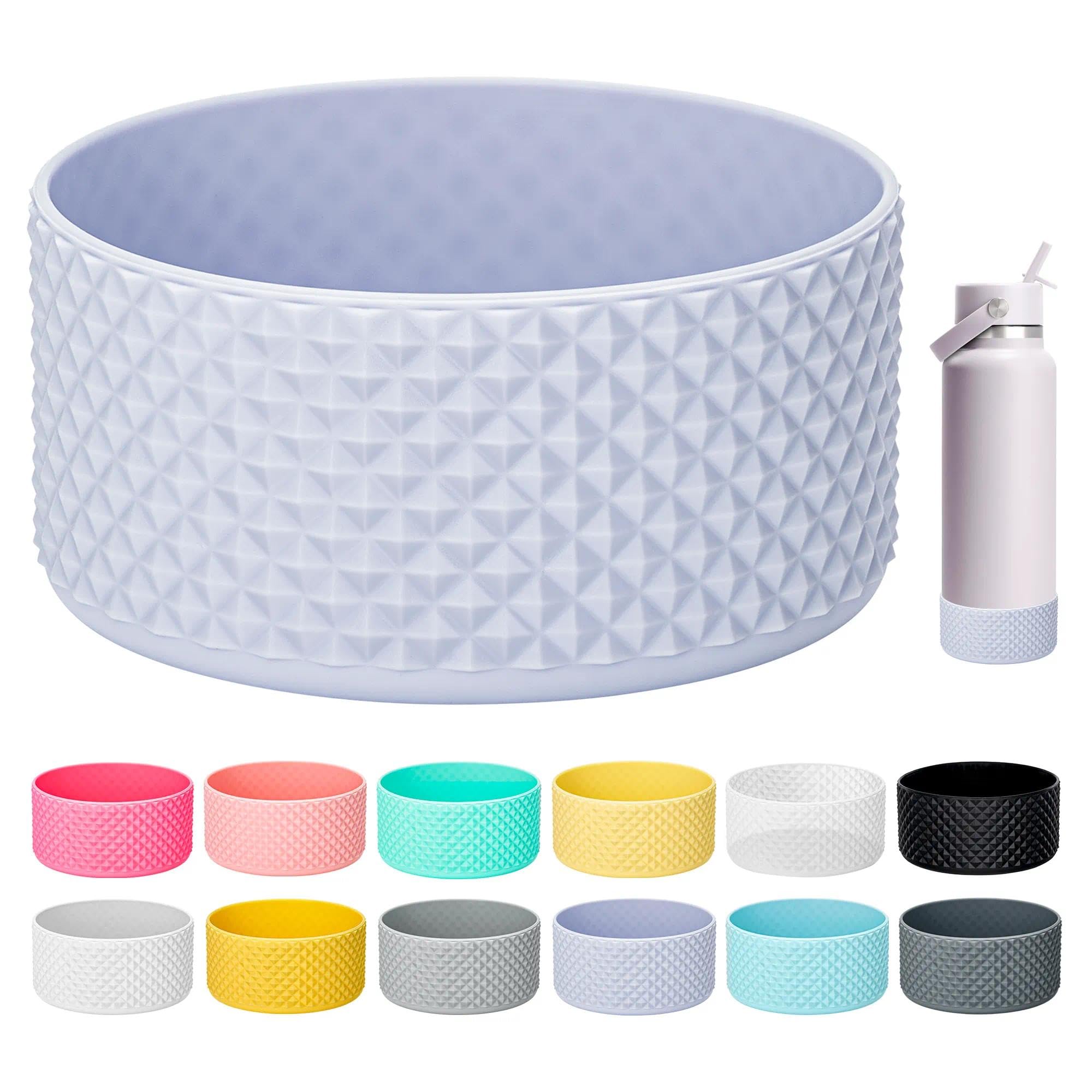 Bluwing Protective Silicone Boot Bottom for 32oz 40oz Hydroflask Water Bottles, Anti-Slip Bottom Sleeve Cover Bumper, NOT for Stanley Tumbler（Light Gray）