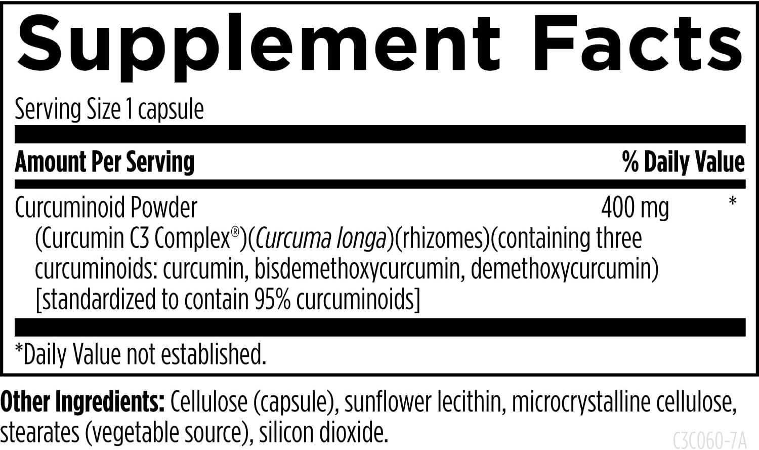 Designs for Health C3 Curcumin Complex - Highly Bioavailable Curcuminoid Turmeric Supplement, 400mg with 3 Bioactive Curcuminoids - Non-GMO, Gluten-Free + Vegetarian (60 Capsules) - Image 3