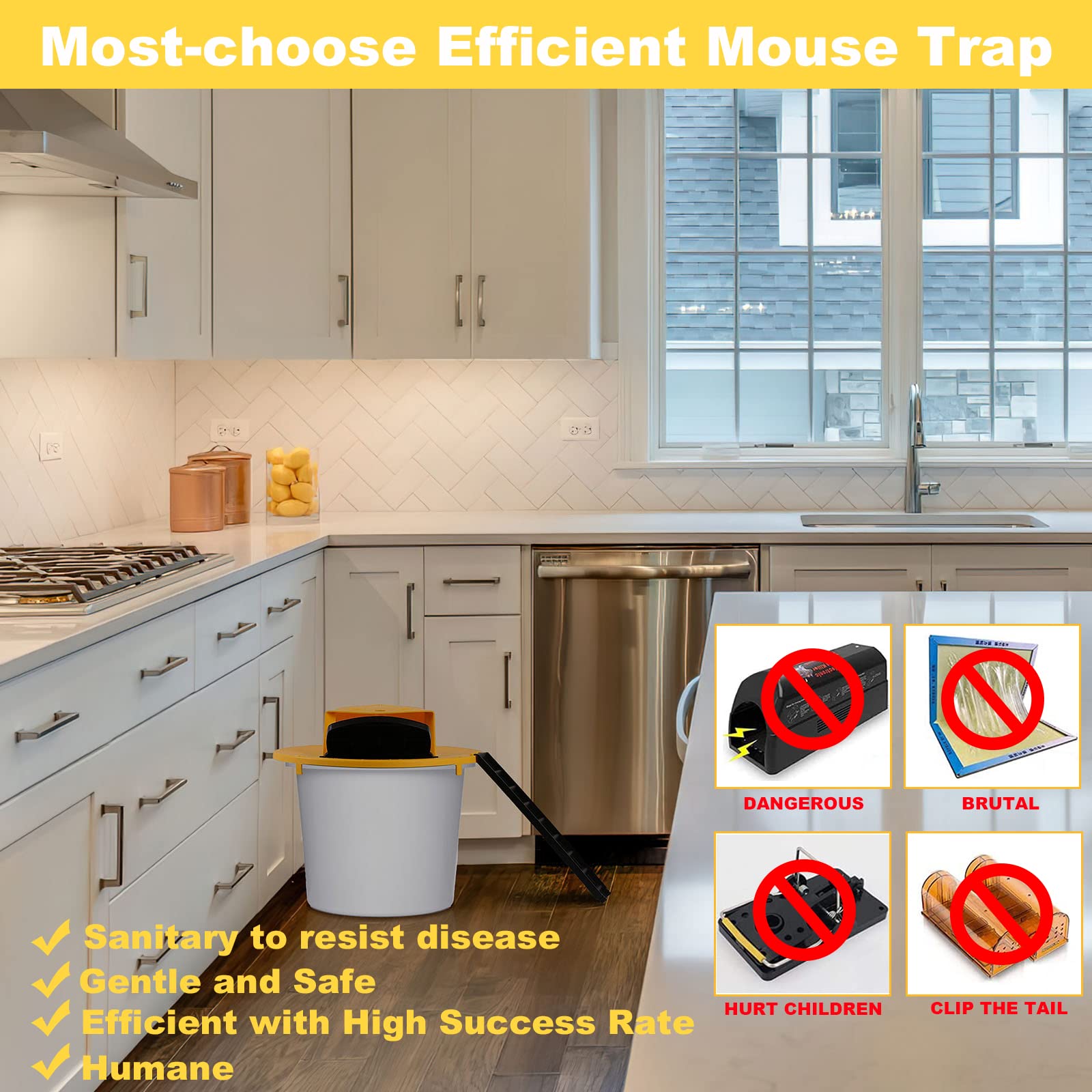 Pack Mouse Trap Bucket,Flip And Slide Bucket Lid Mouse, 54 OFF