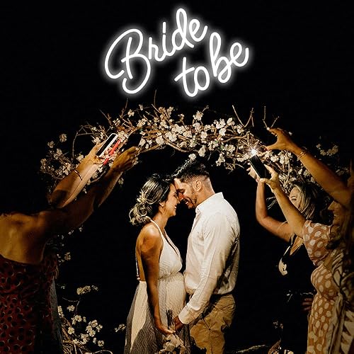 Miniatura 2 de Letrero de pared LED con texto en inglés "Bride to be Letras" para Navidad, despedida de soltera, regalos de compromiso, letrero de neón con