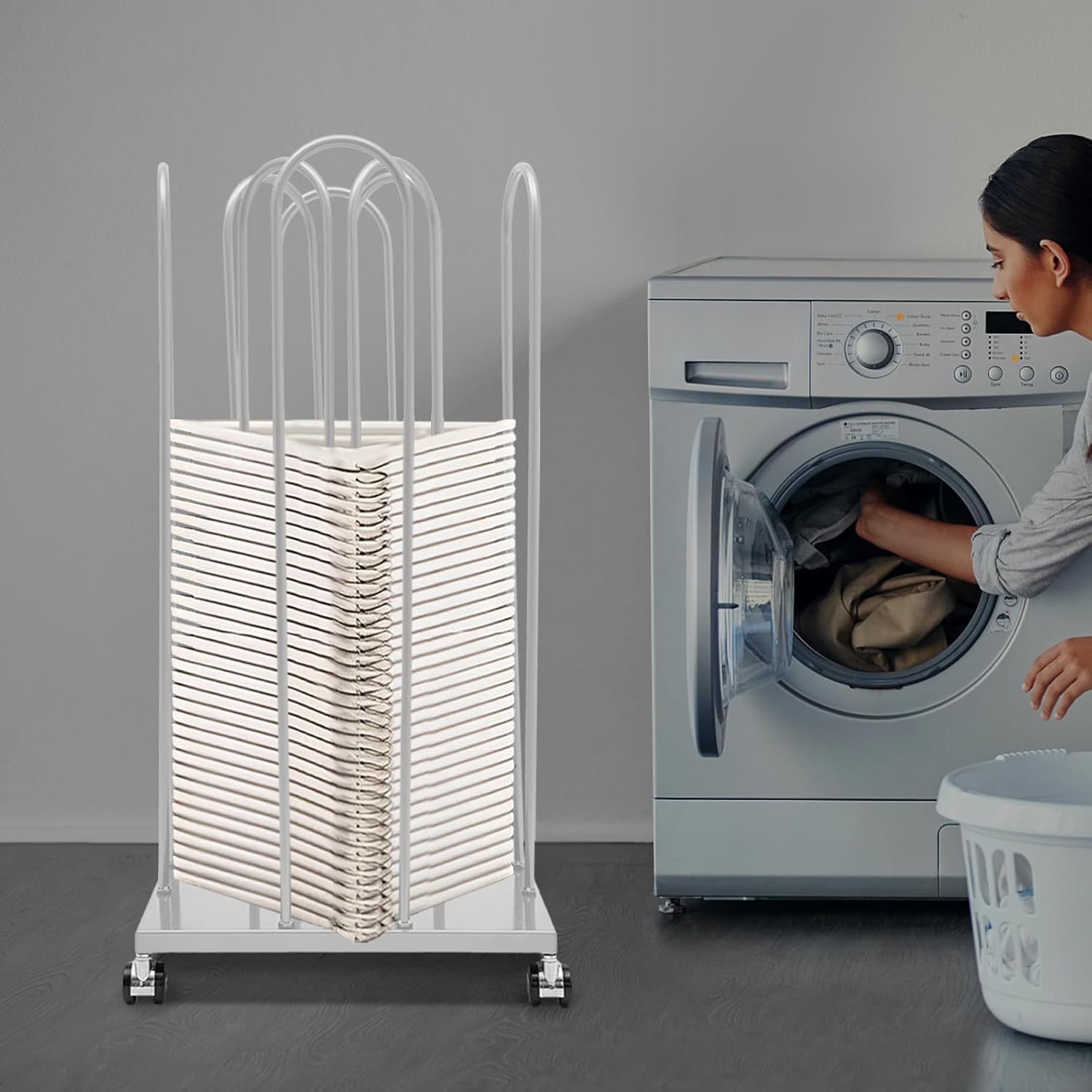 Hanger Organizer Stacker,Storage Rack for Closet & Laundry Room,Portable Hanger Holder Keeps Adult & Childrens Hangers Neat & Tidy
