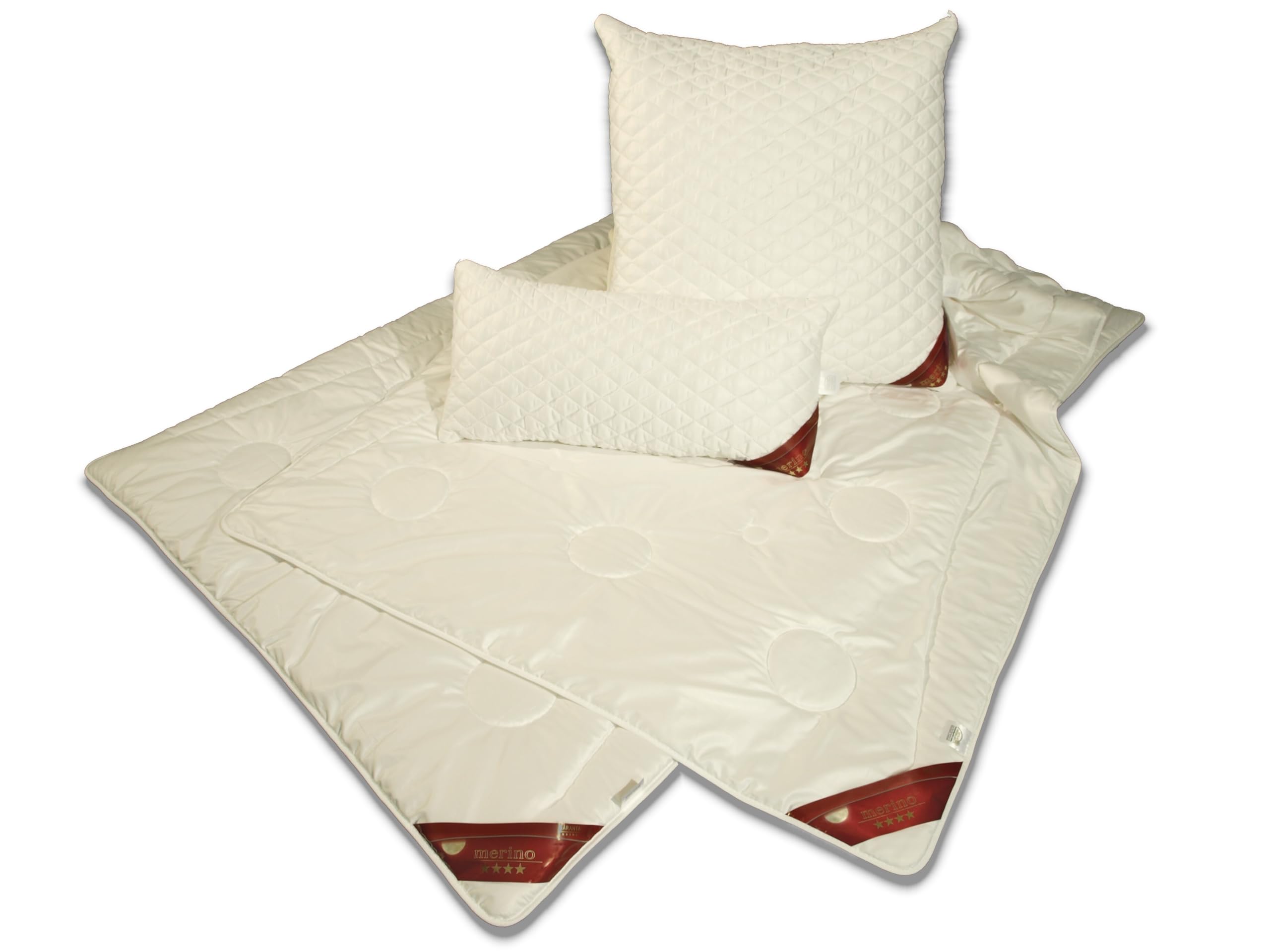Merino Schafwolle Duo Warm Steppbett Winter Bettdecke 155x220 100% Merinowolle