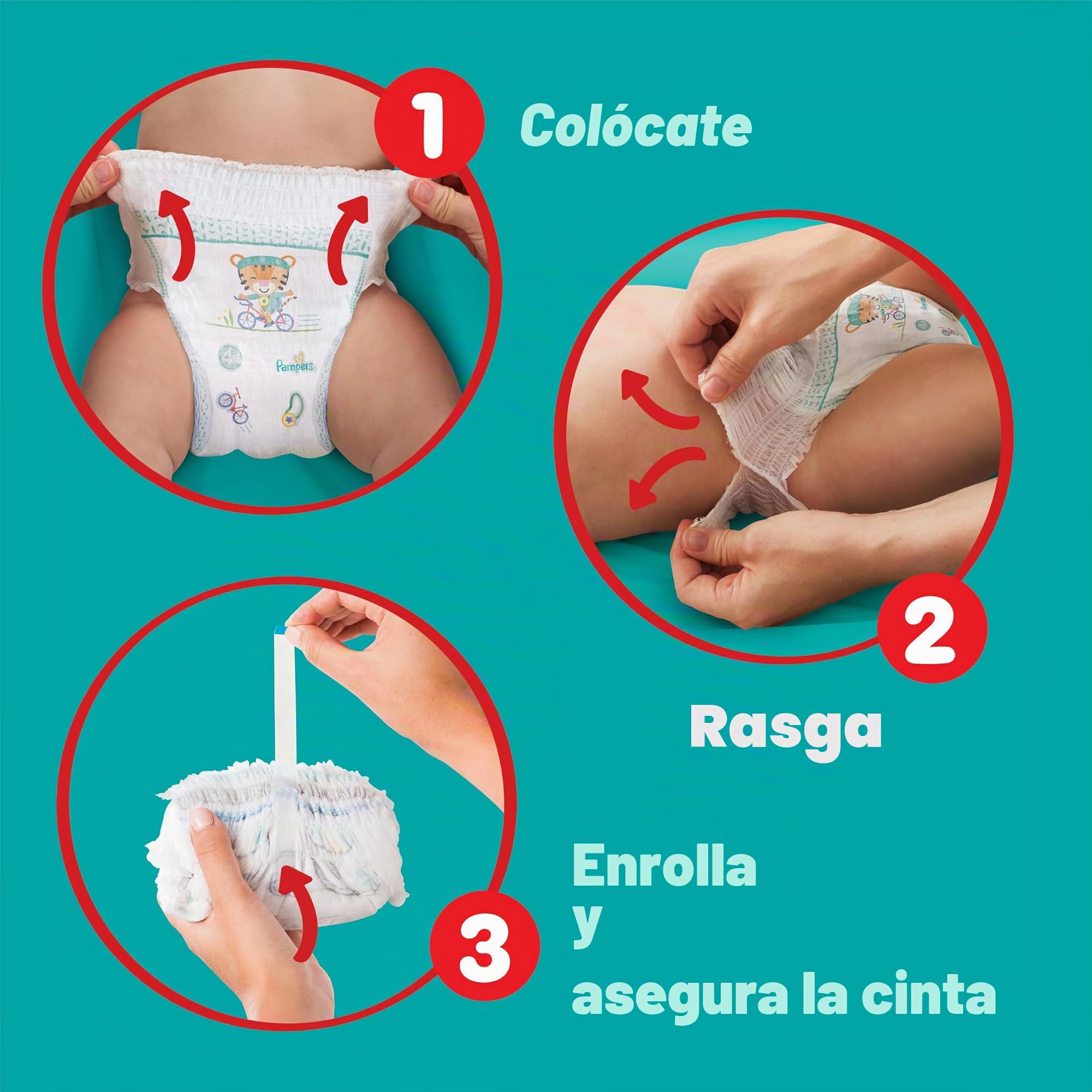 Pampers Pants Pañales, talla 6 (14-19 kg), paquete de 132 pañales, bolsillo de parada y protección a prueba de fugas en la parte trasera