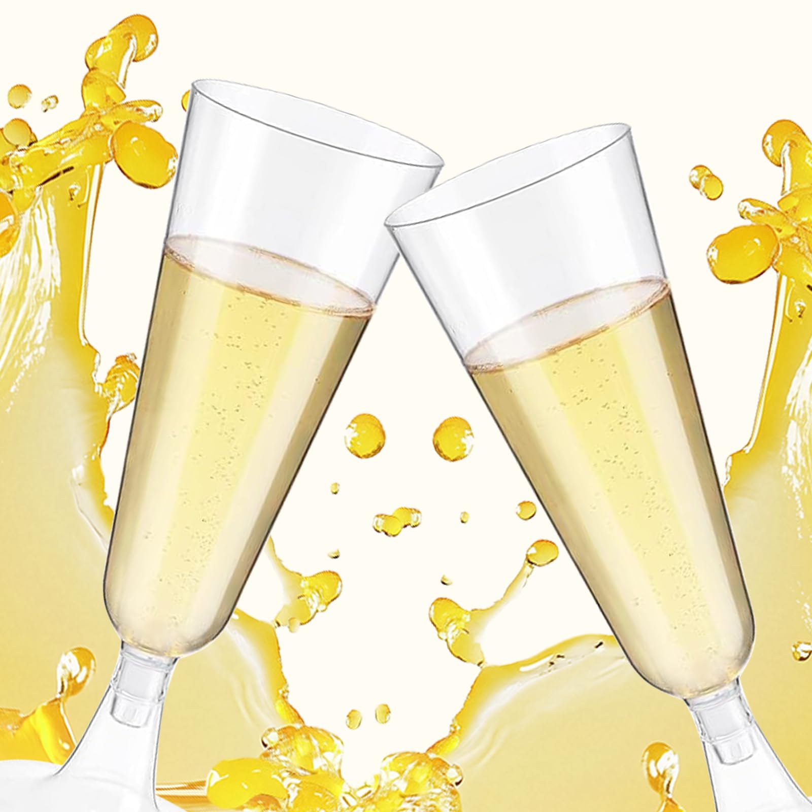 AKOLAFE 100 Stück Sektgläser Plastik 160ml Sektgläser Kunststoff Mehrweg Sektglaser Transparent BPA-frei Sektglas Stapelbare Champagnergläser für Hochzeiten, Geburtstage, Party