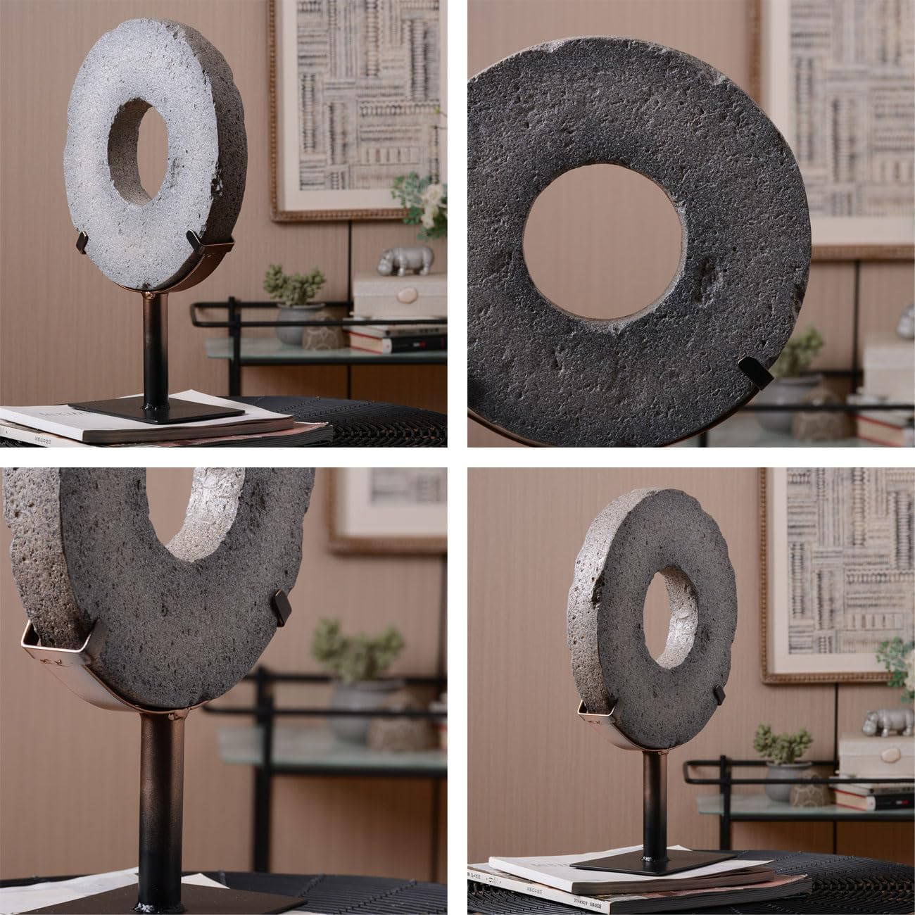 HAUCOZE Modern Sculpture Decor Abstract Statue Figurine Screen Art Table Centerpiece Gift for Living Room Office Polyresin 13.8 inch