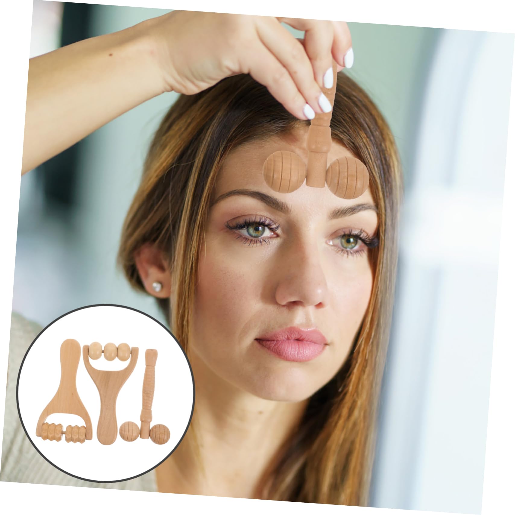 4 Sätze Professionelles Nackenmassagegerät Muskelmassage Massagerolle Schultermassagegerät Für Den Haushalt Professionelles Akupunktmassagegerät Holz 3 Stücke * 4