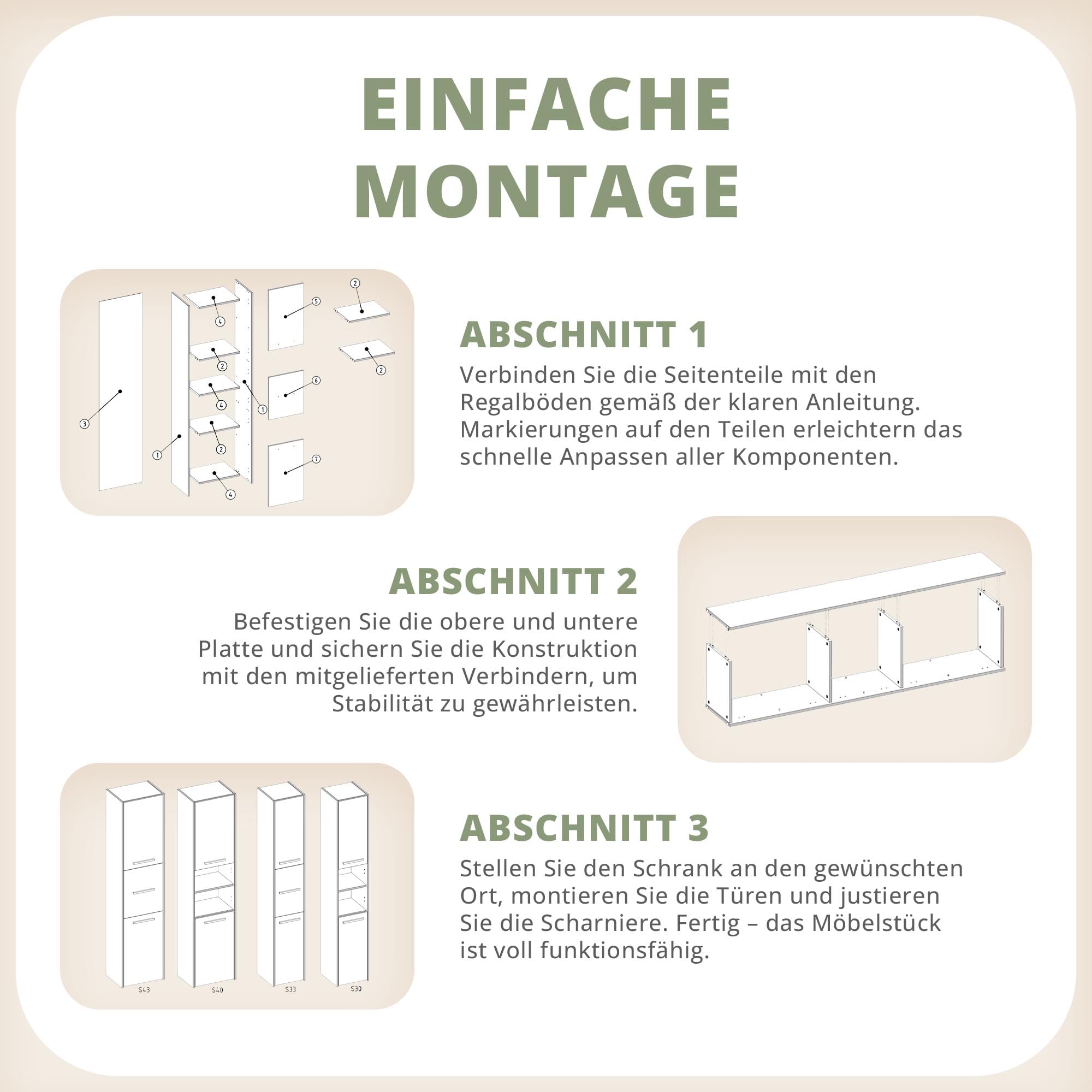 CDF Hochschrank SCHMAL HOCH-Schrank Badschrank 40cm Breit Badezimmerschrank | Nischenschrank Badmöbel für Kosmetik Handtücher Badezimmer Bad WC Toilette Flur Stehend Eiche Artisan | 30x40x170
