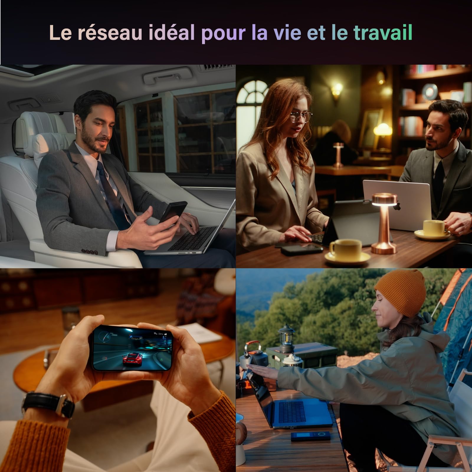 GlocalMe U50 Numen Air 5G Routeur WiFi Mobile, Bandes Fréquence Globales, Pas Besoin de Carte SIM, Prend en Charge 16 appareils, Batterie 5400 mAh, Point d'accès Wi-FI de Voyage ou Maison (Noir)