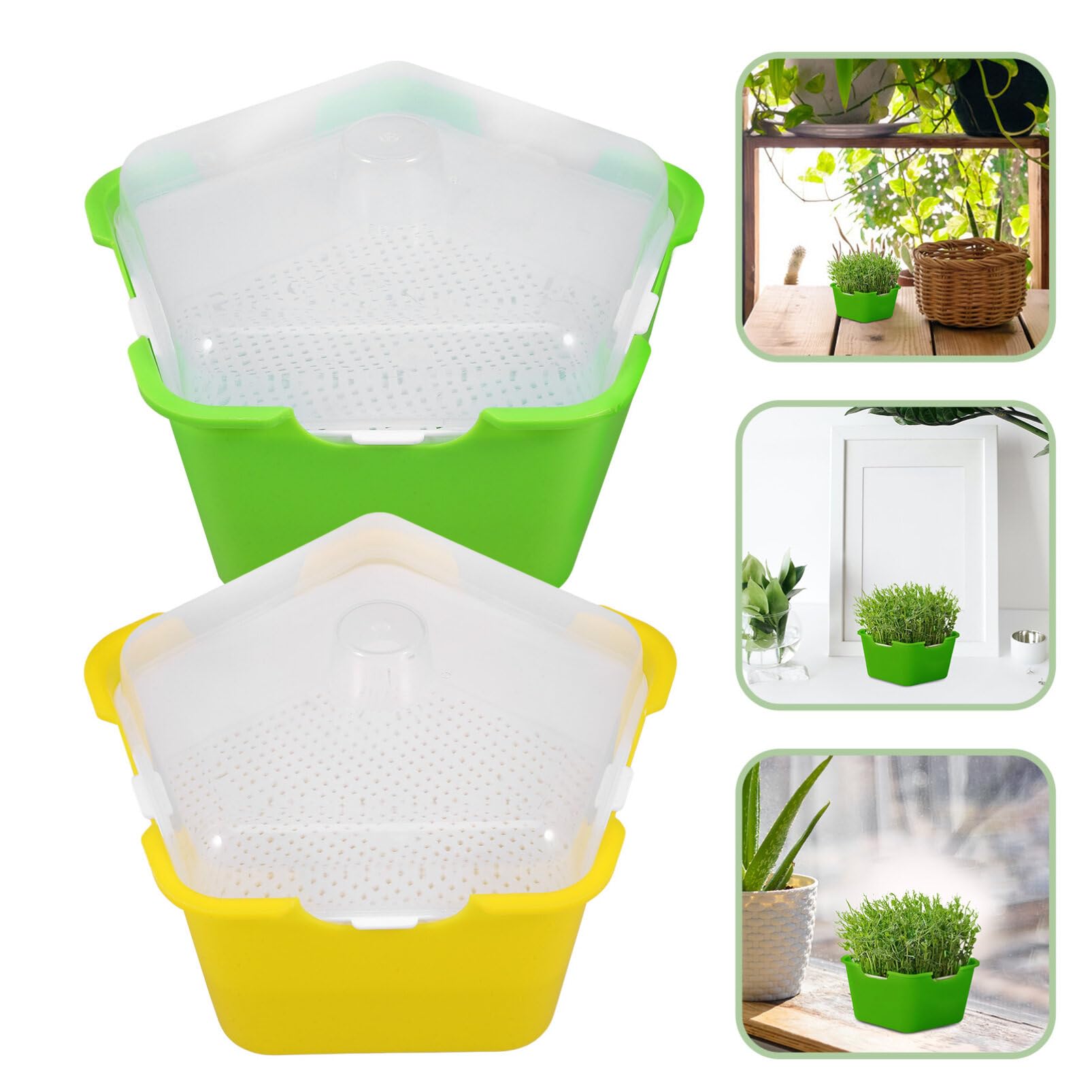 INOOMP 4ensembles Plateau De Germination Réutilisable avec Couvercle Tray De Démarrage pour Semences pour Fleurs Fruits Et Légumes