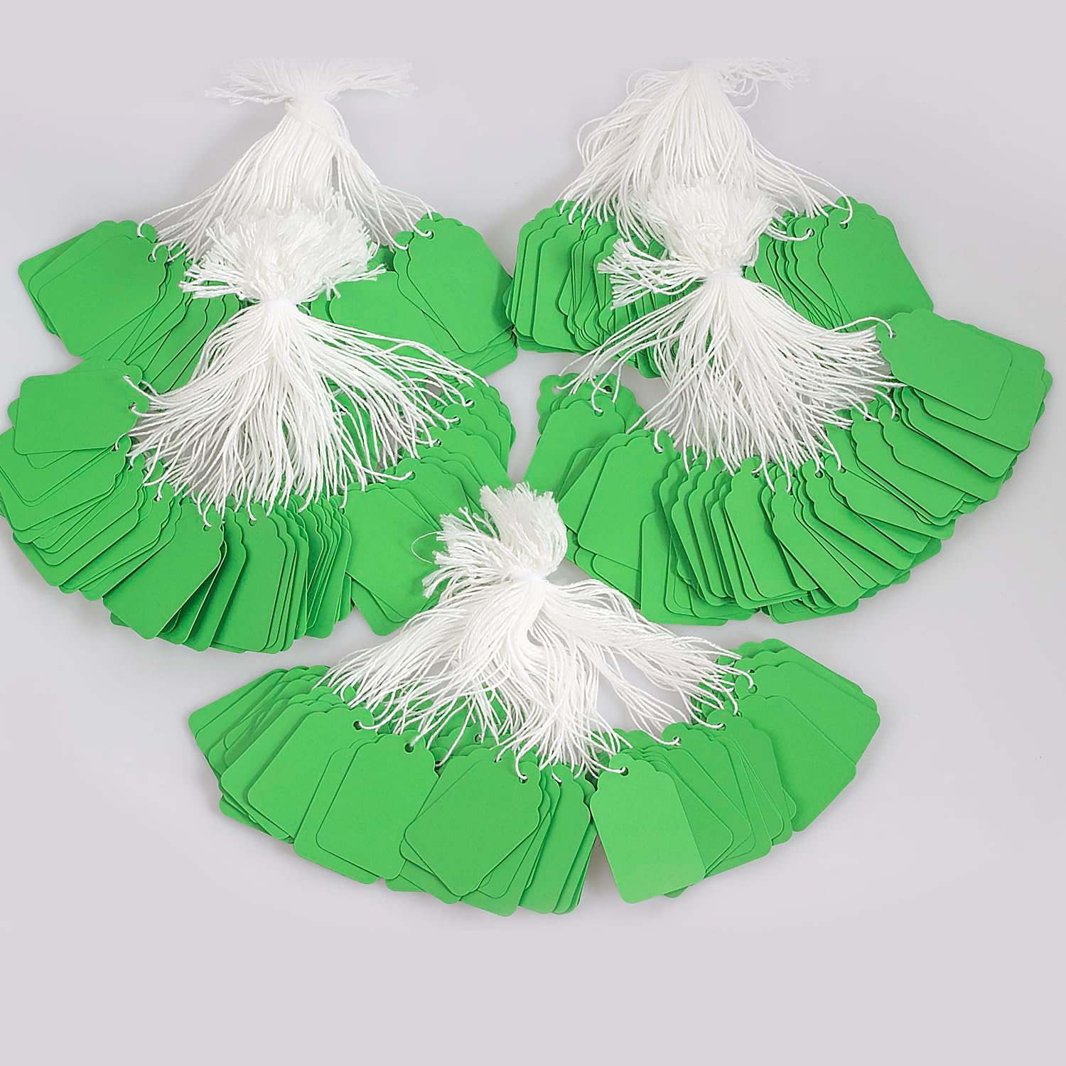 Marking Tags with String Attached, 500pcs Paper Hang Tags for DIY, Crafts & Small Businesses Gift Decorations Product Jewelry Clothing(1.88"x1.18", Green) image 2