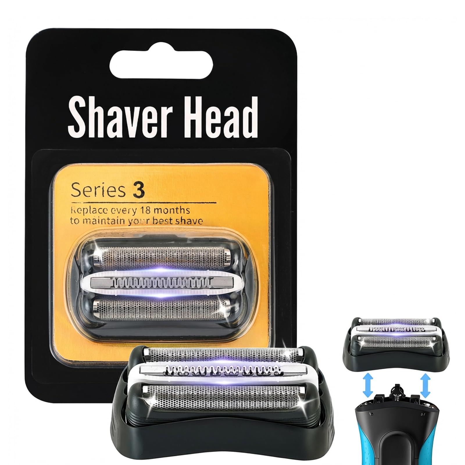 Series 3 32B Replacement Shaver Head, Compatible with S3 Razors 301S, 310S, 320S, 330S, 340S, 360S, 3000S, 3010S, 3020S, 30S, 3040, 350CC, 370CC,