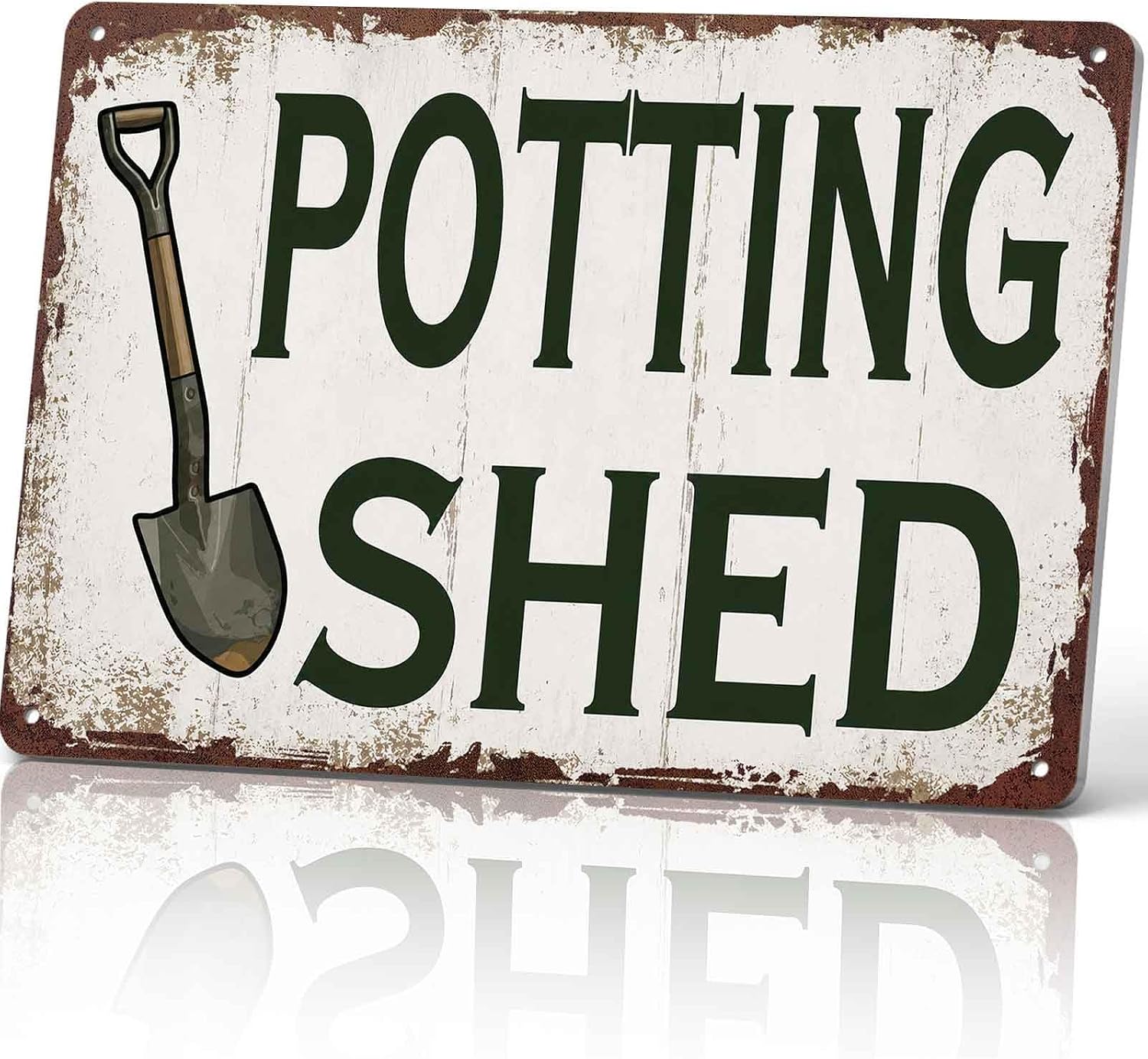 Potting Shed Metal Sign 8x 12 Inch, Funny Aluminum Wall Decor for Garden Garage Patio Greenhouse Backyard Bar