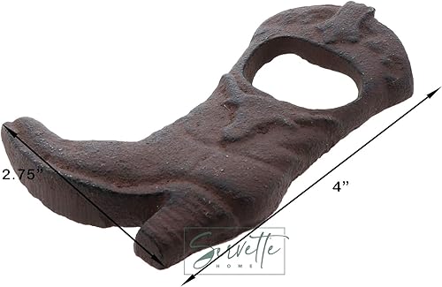 Miniatura 3 de Abrebotellas de cerveza de hierro fundido con bota rústica